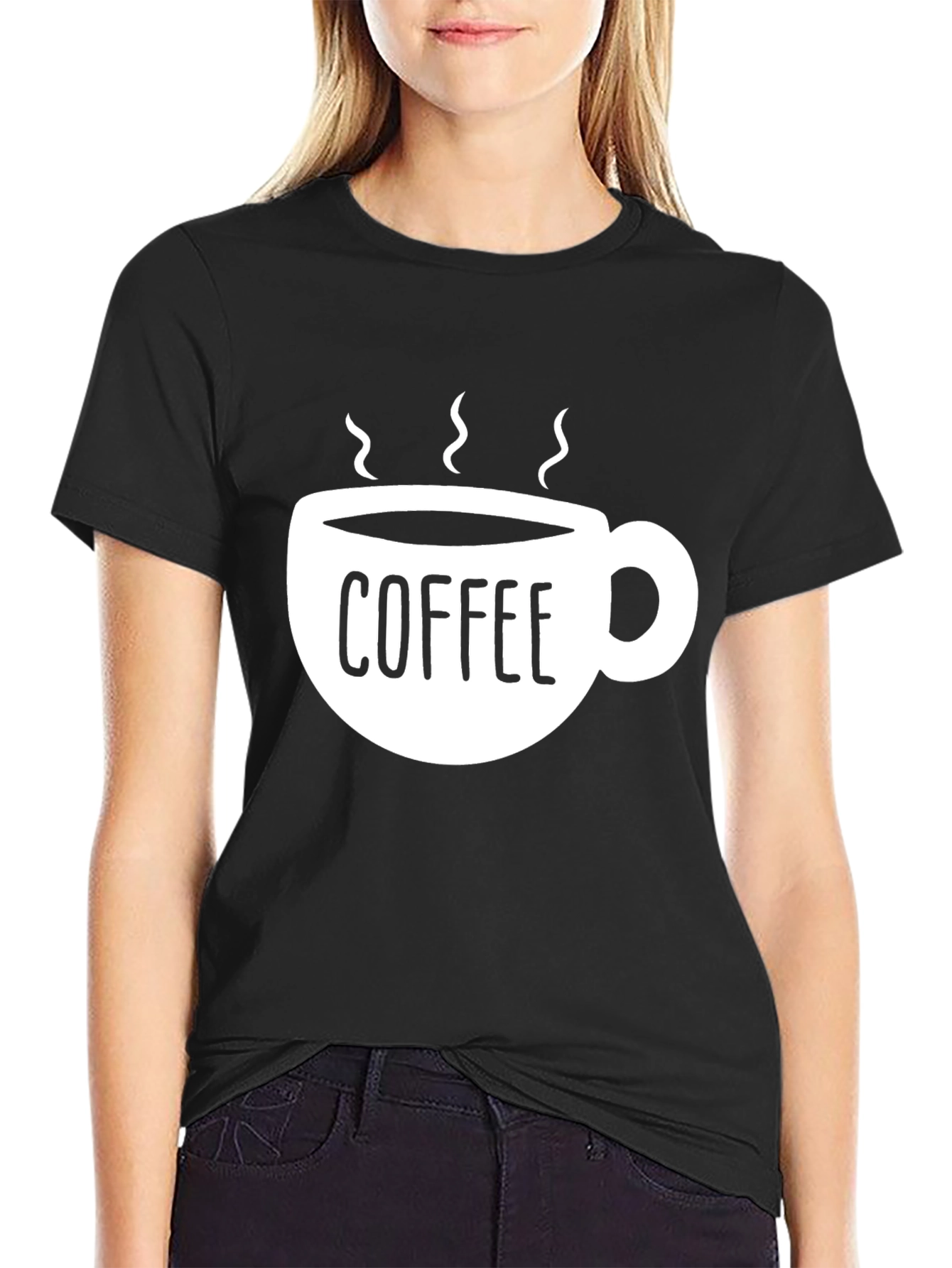 Coffee Cup Graphic Black T-Shirt