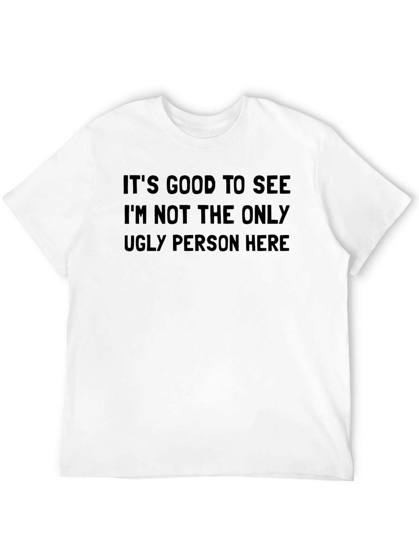 Funny Ugly Person Graphic T-Shirt - Black