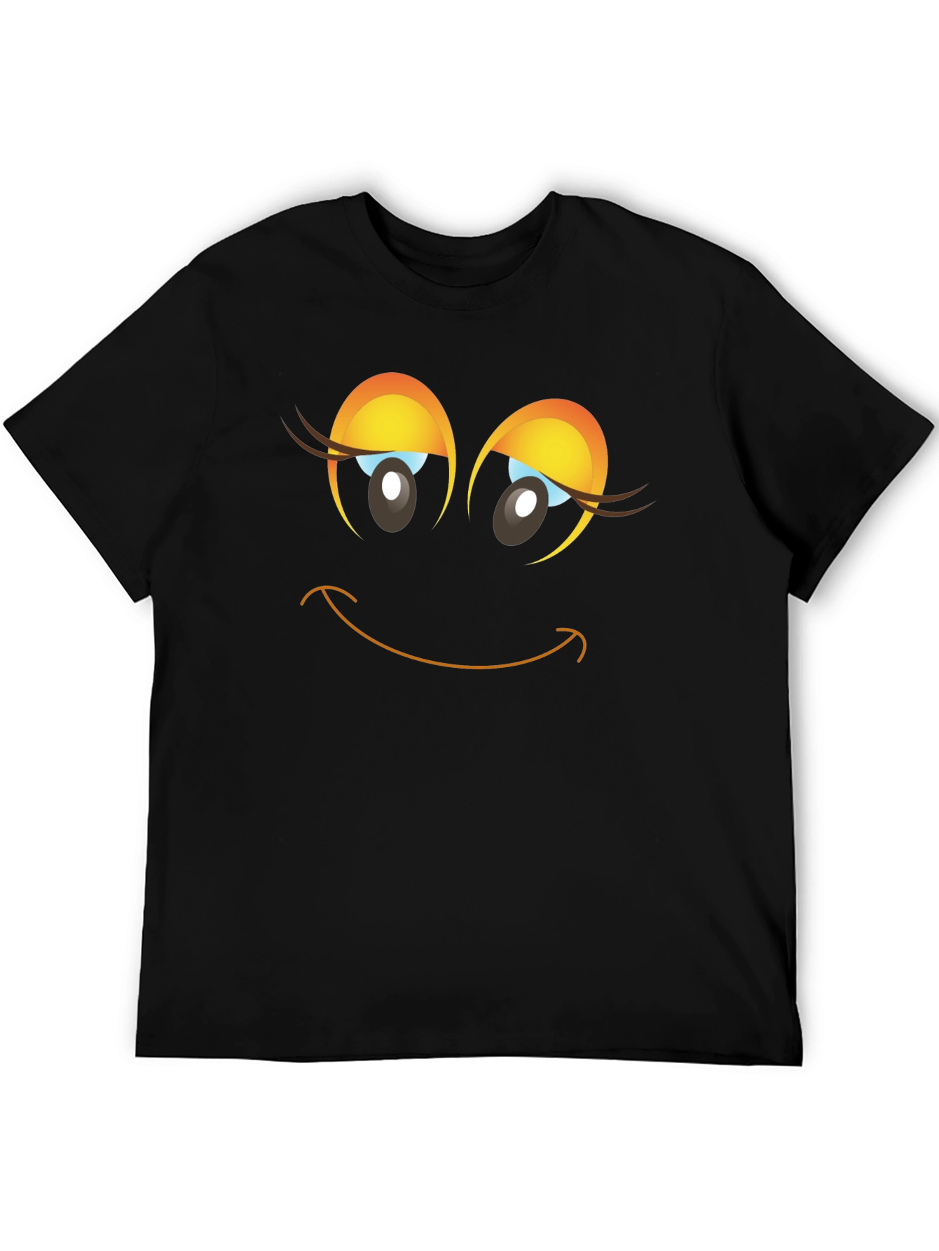 Smiling Face Graphic Black T-Shirt