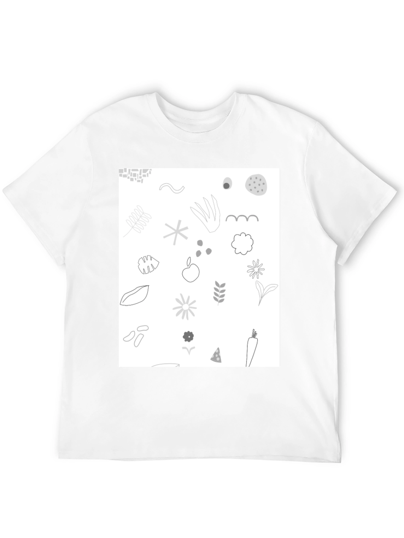 Nature Pattern Black T-Shirt