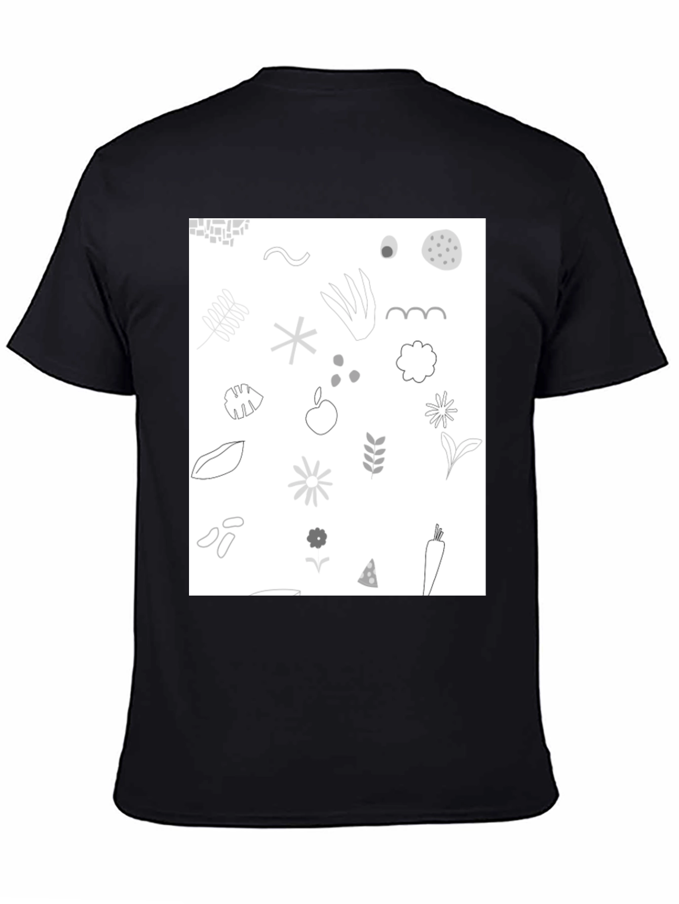 Nature Pattern Black T-Shirt