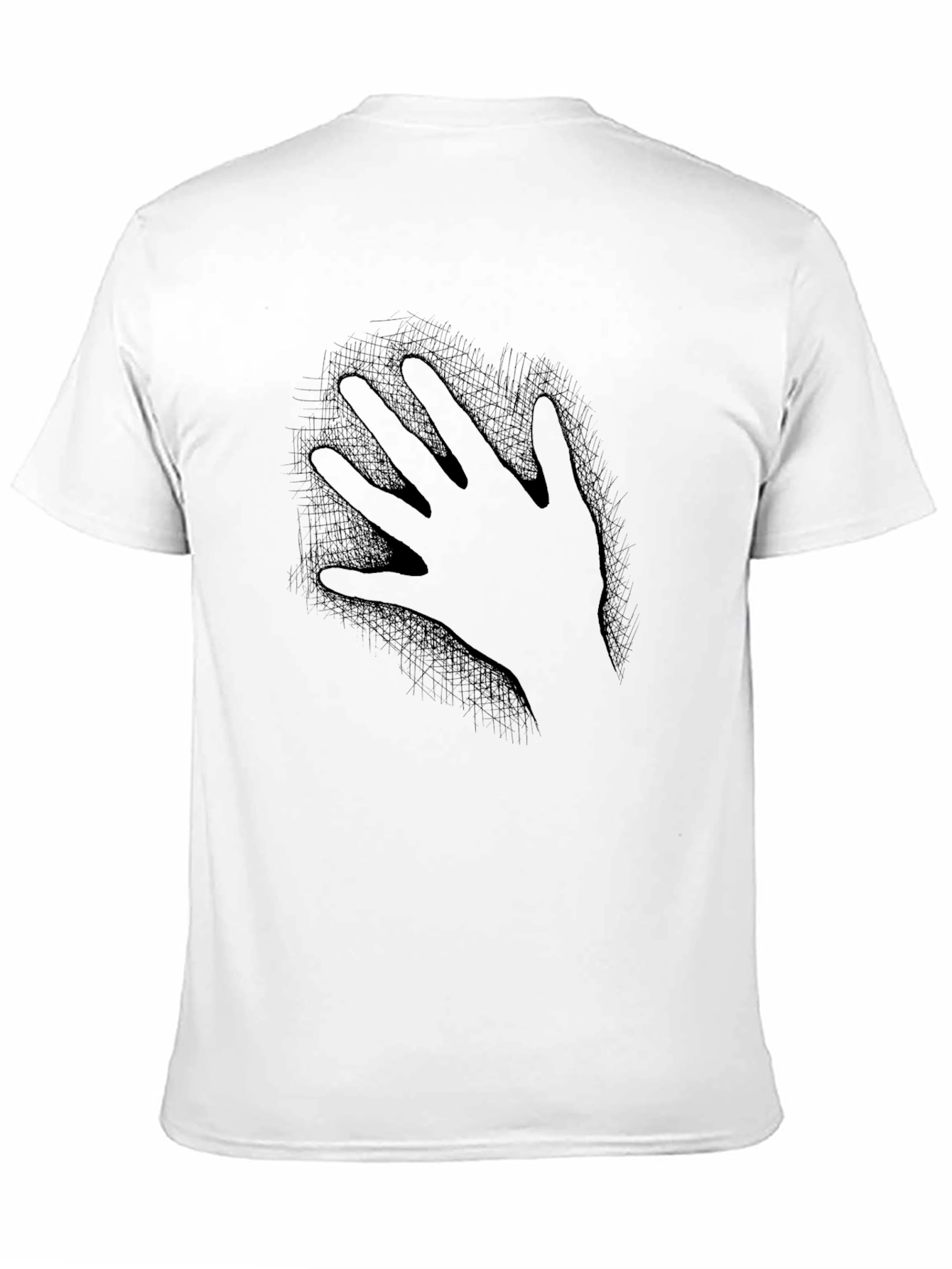 Mens Black T-Shirt - Hand Print Design