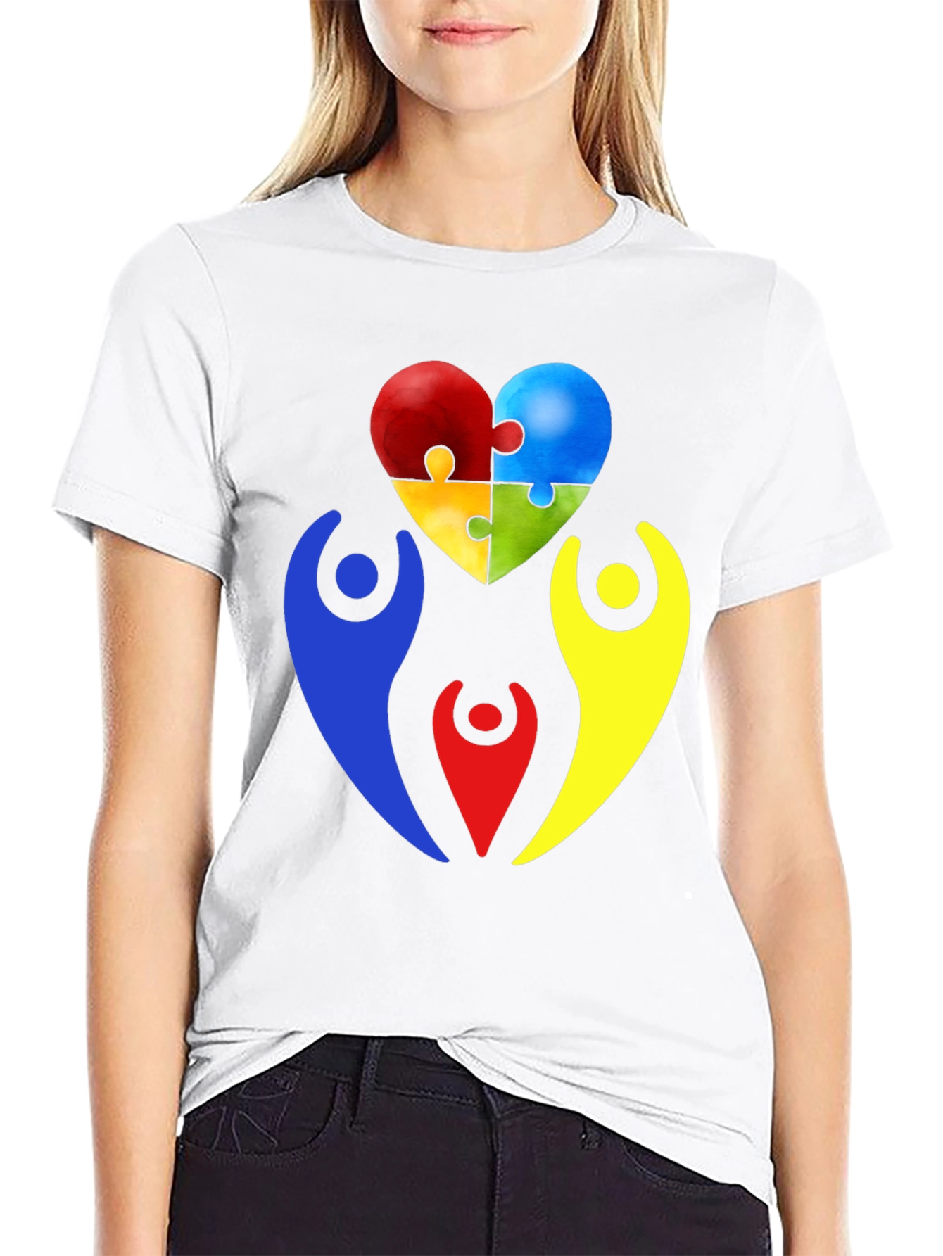 Autism Awareness Puzzle Heart Graphic T-Shirt