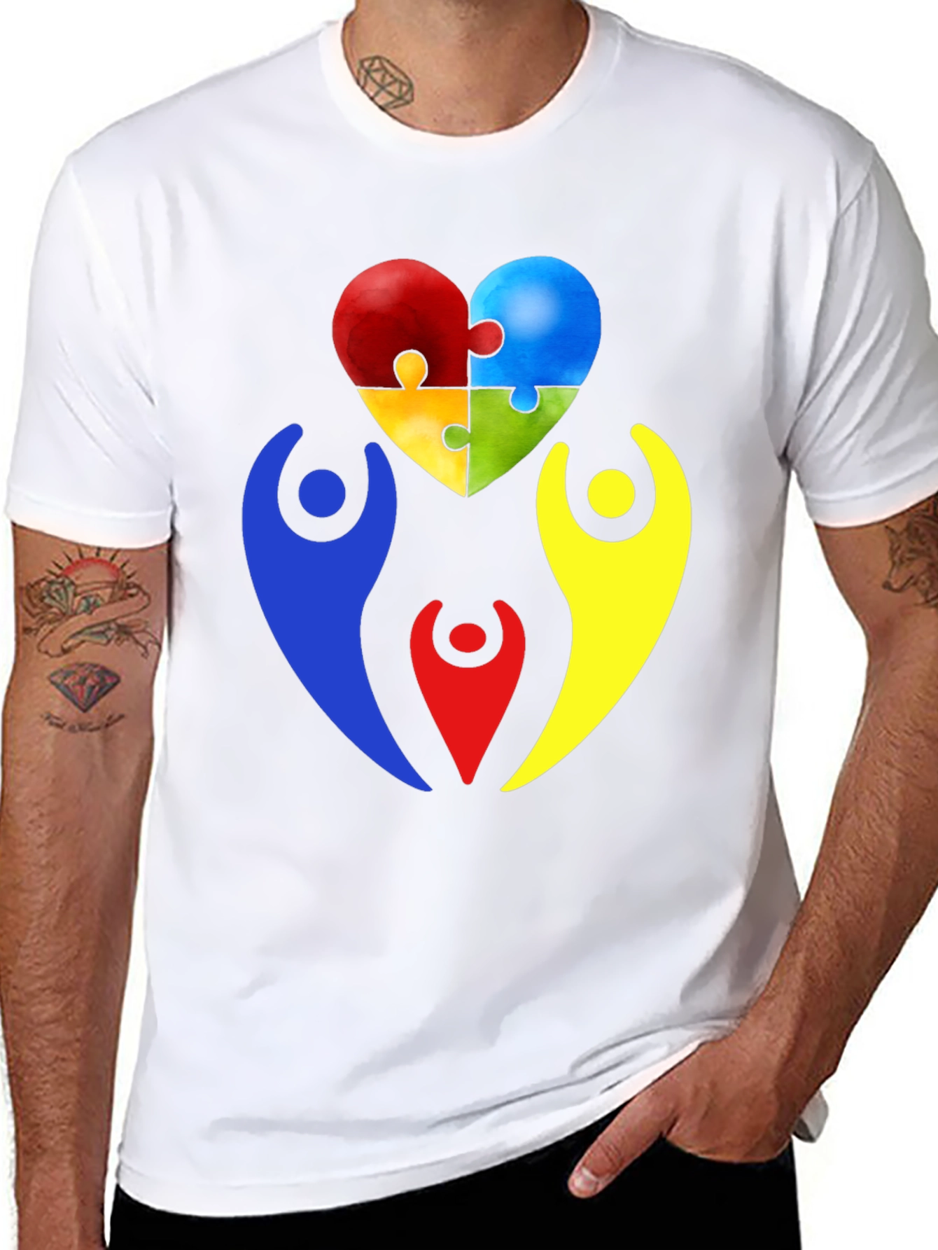 Autism Awareness Puzzle Heart Graphic T-Shirt