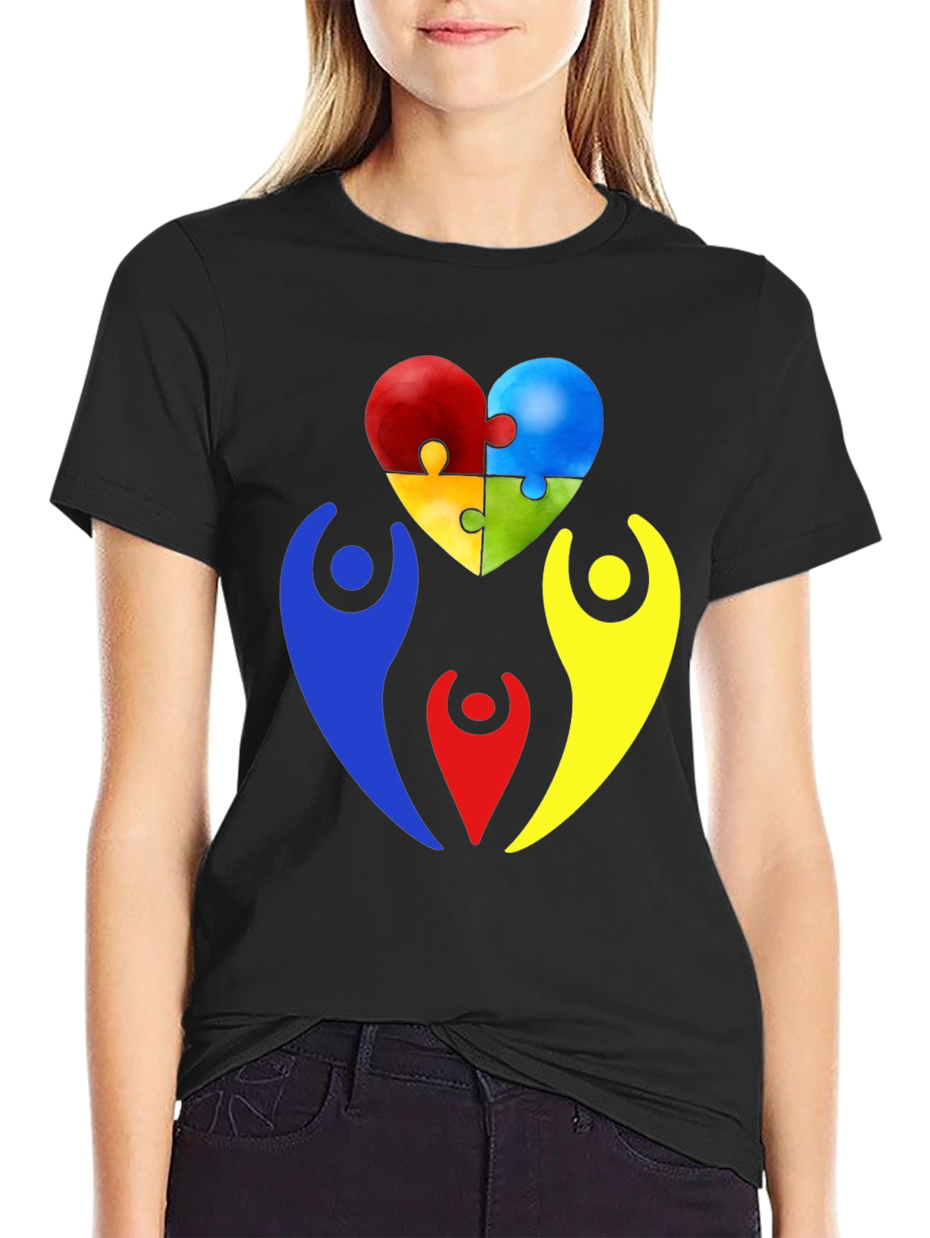 Autism Awareness Puzzle Heart Graphic T-Shirt