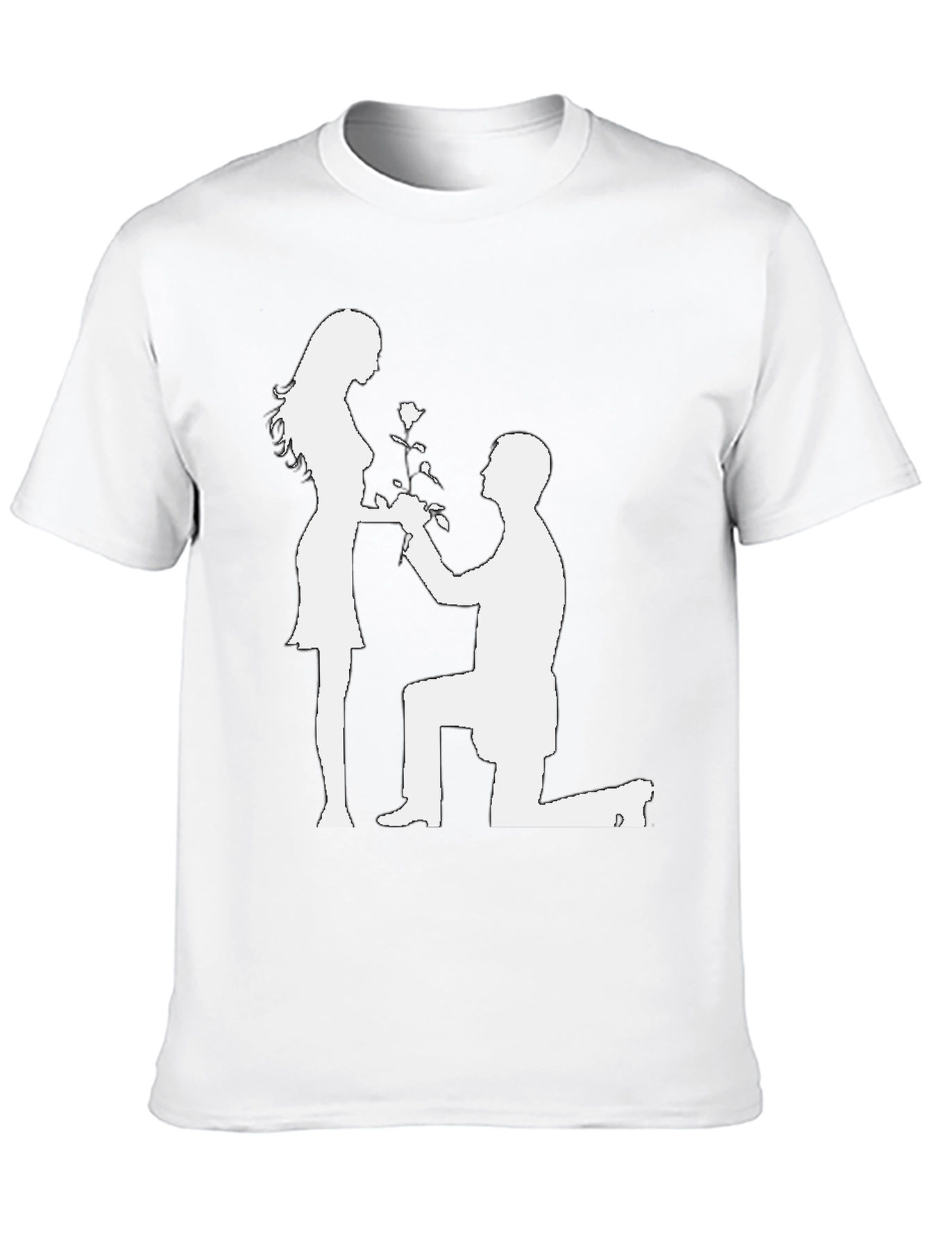 Romantic Proposal T-Shirt - Black Cotton Graphic Tee