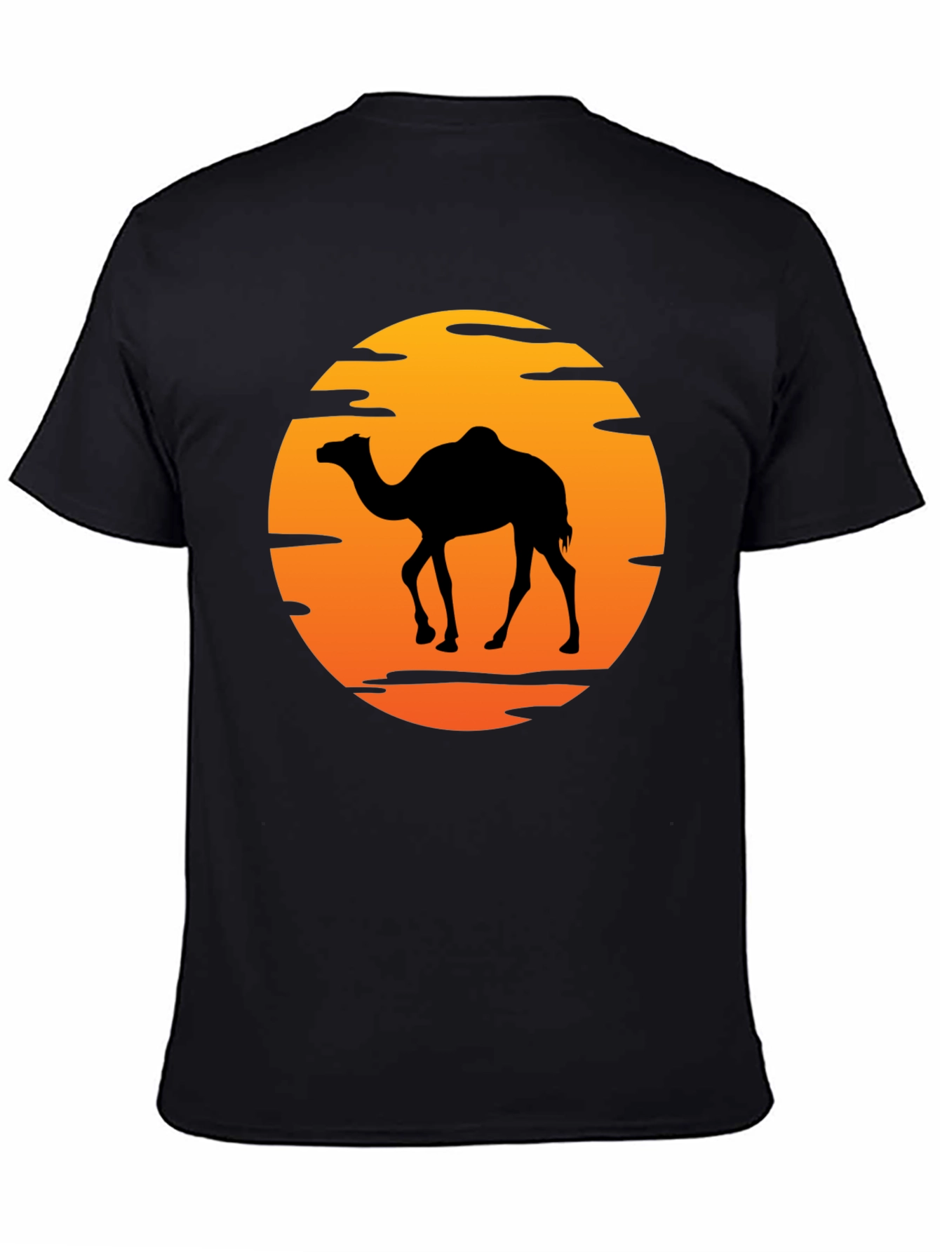 Camel Silhouette Sunset Graphic T-Shirt