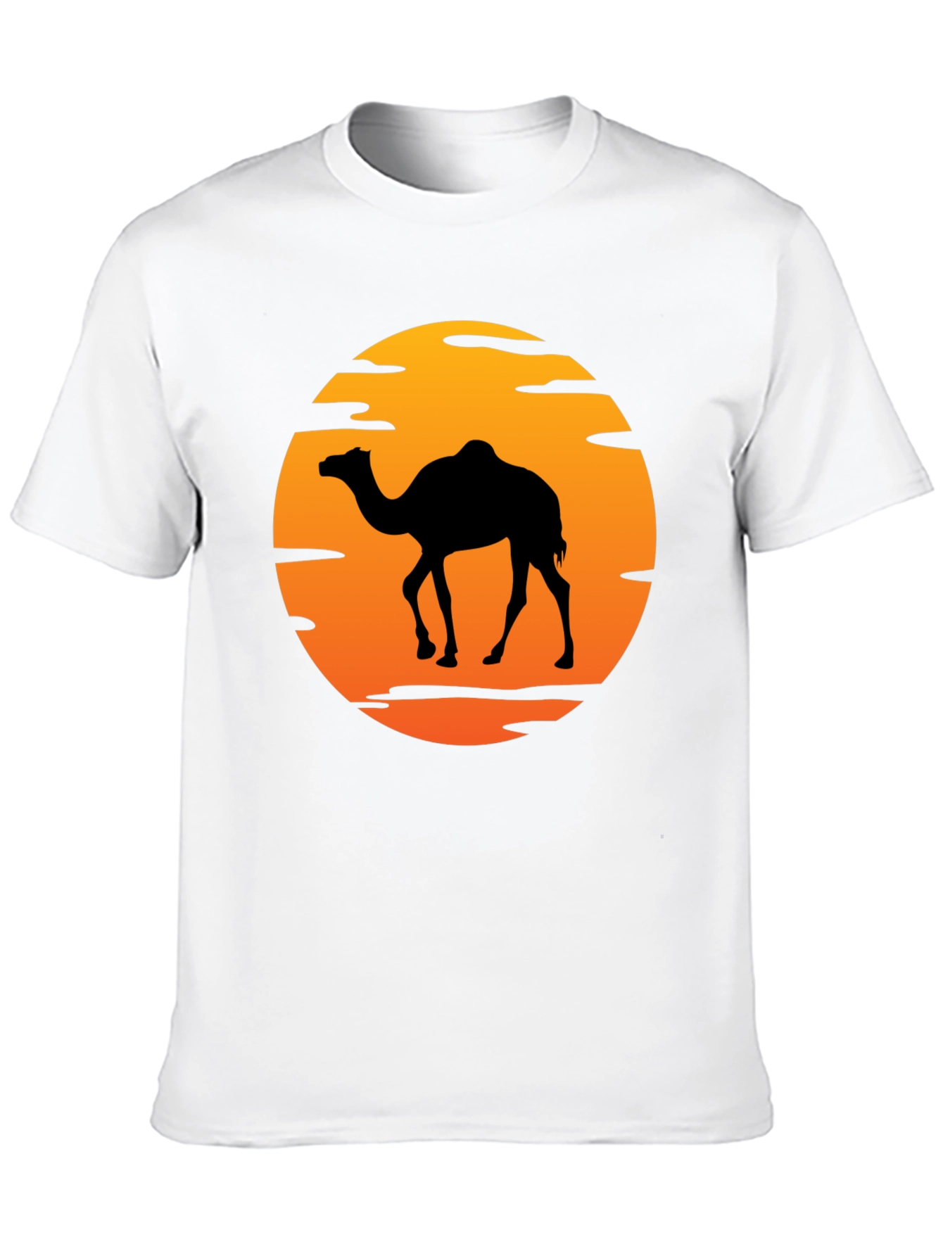 Camel Silhouette Sunset Graphic T-Shirt