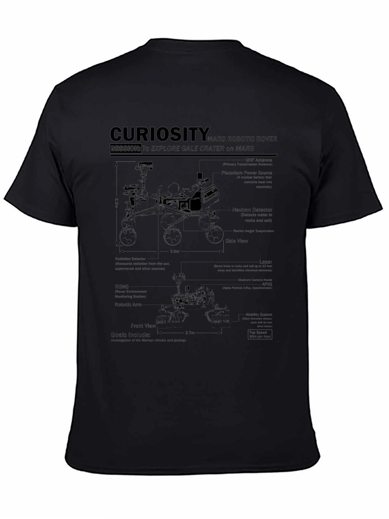 Curiosity Mars Robotic Rover Graphic T-Shirt