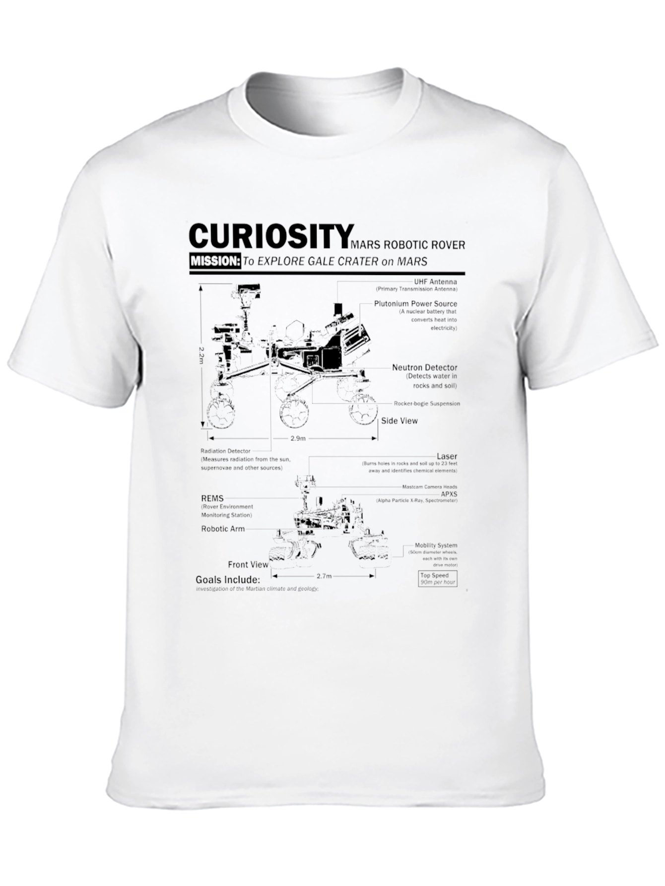 Curiosity Mars Robotic Rover Graphic T-Shirt