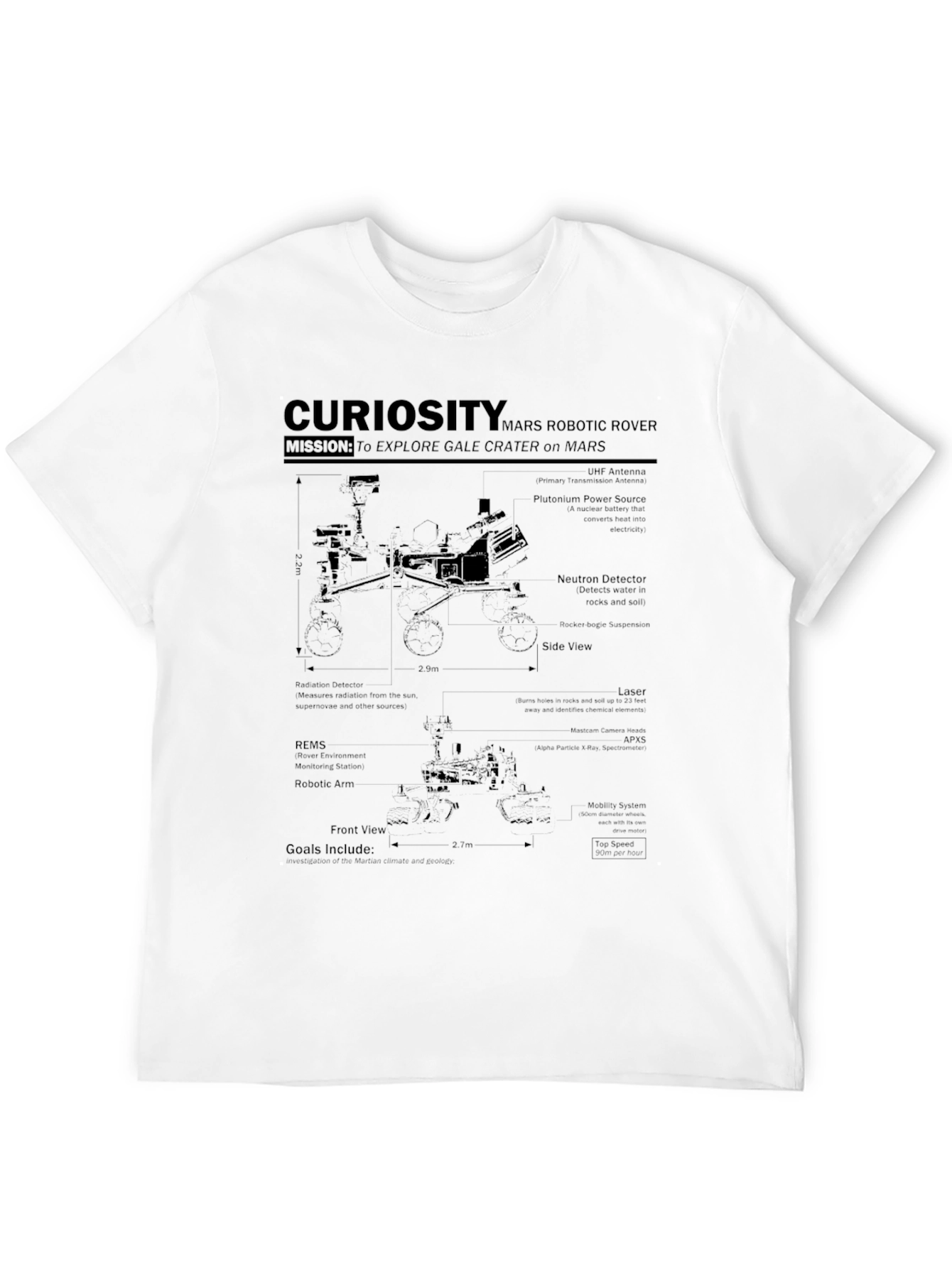 Curiosity Mars Robotic Rover Graphic T-Shirt