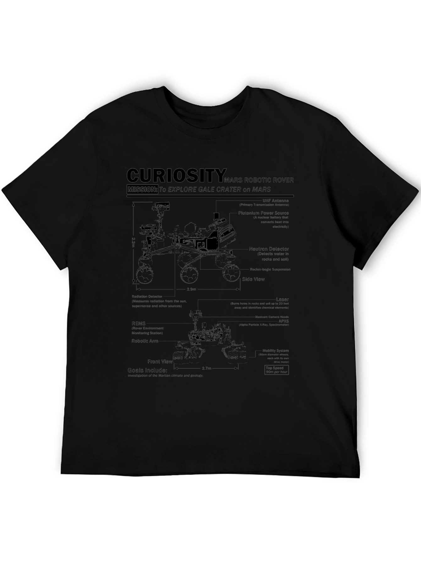 Curiosity Mars Robotic Rover Graphic T-Shirt