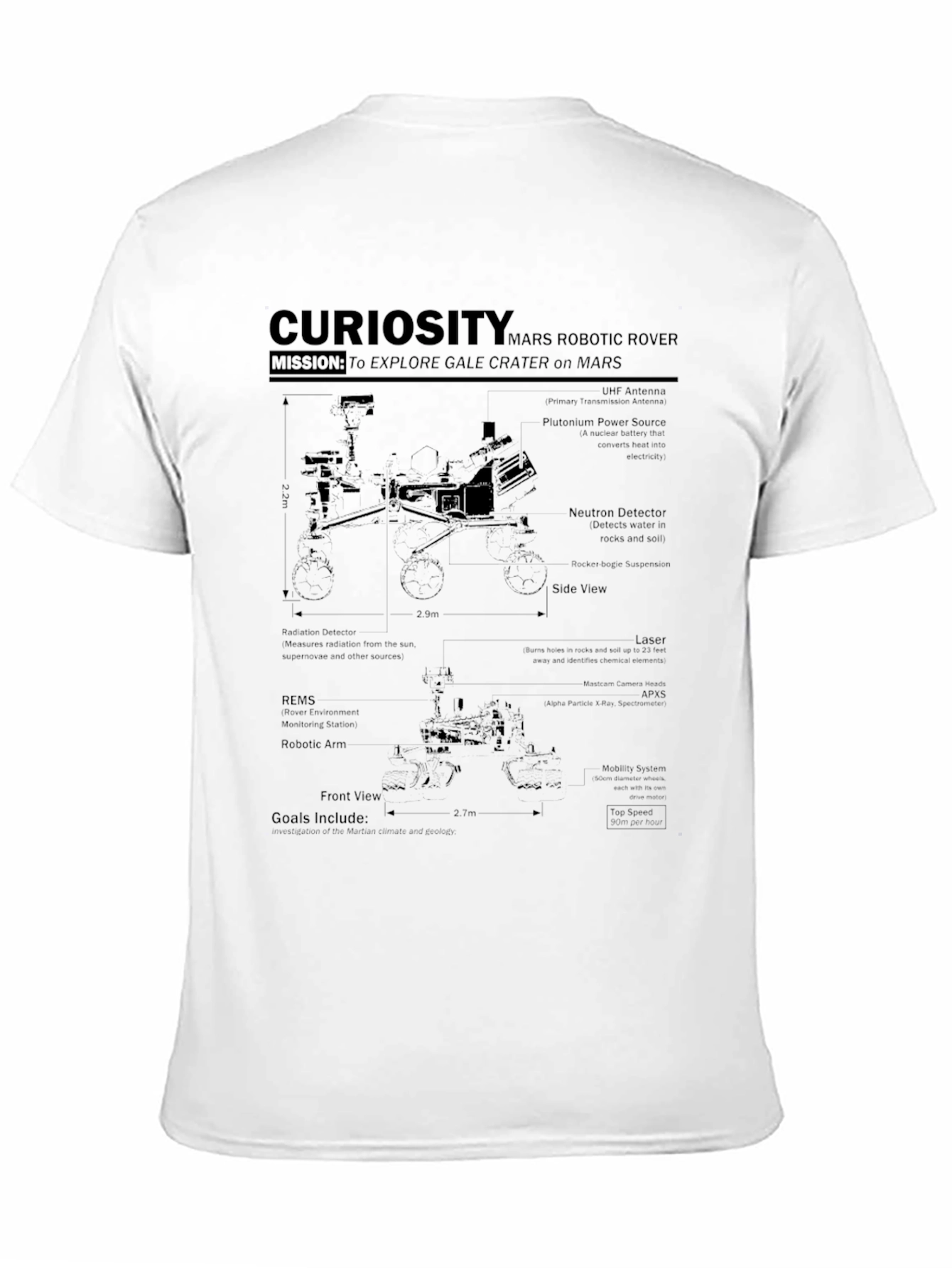 Curiosity Mars Robotic Rover Graphic T-Shirt