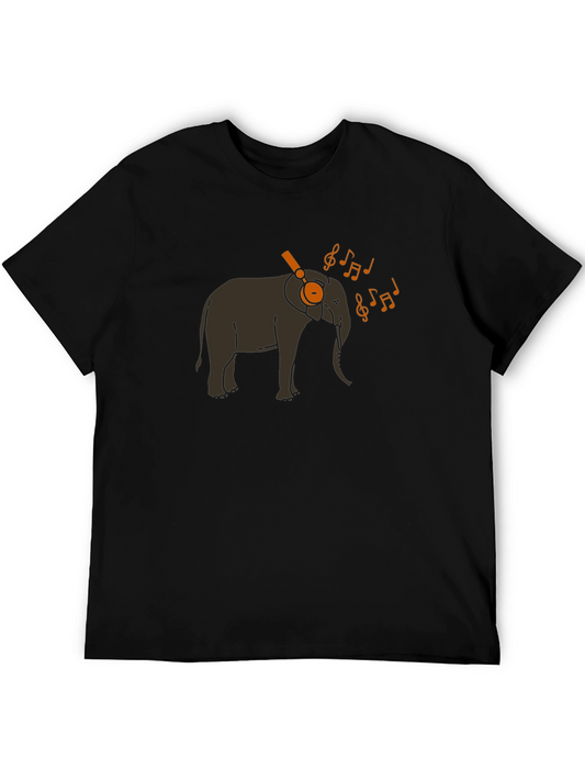 Musical Elephant Graphic T-Shirt - Cool Animal Tee