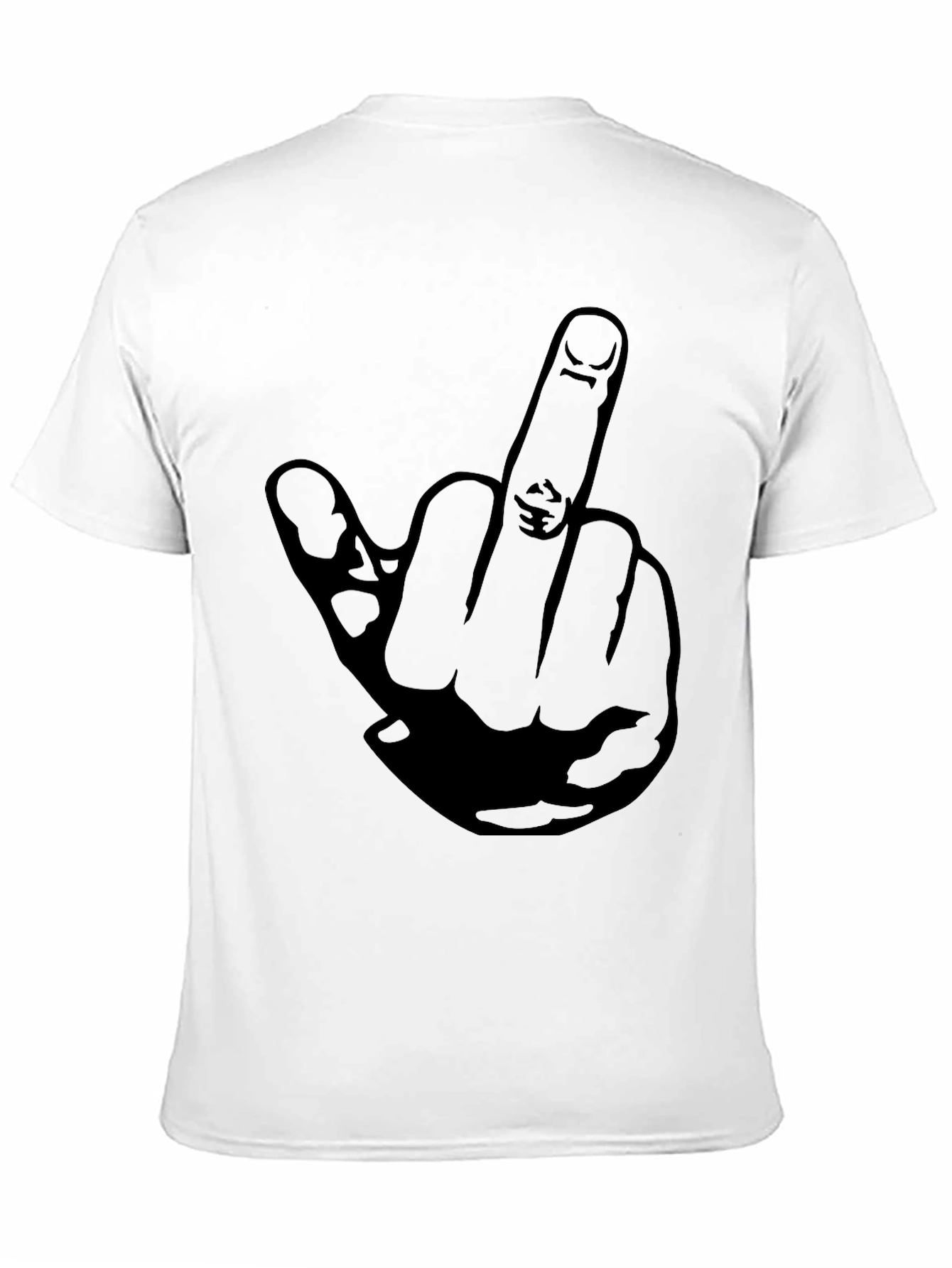 Middle Finger Graphic Tee - Black Cotton T-Shirt