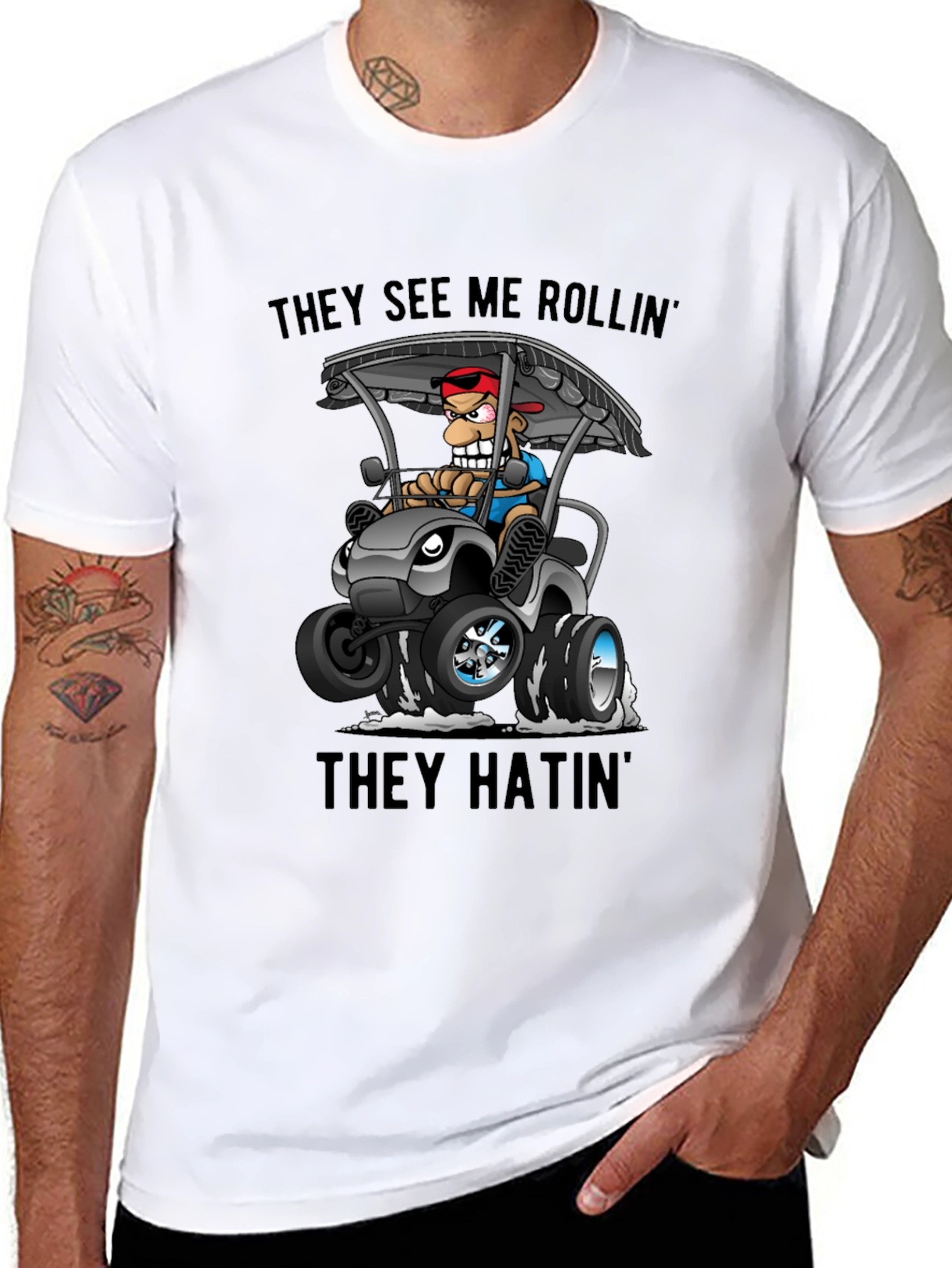 Funny Golf Cart T-Shirt: They See Me Rollin