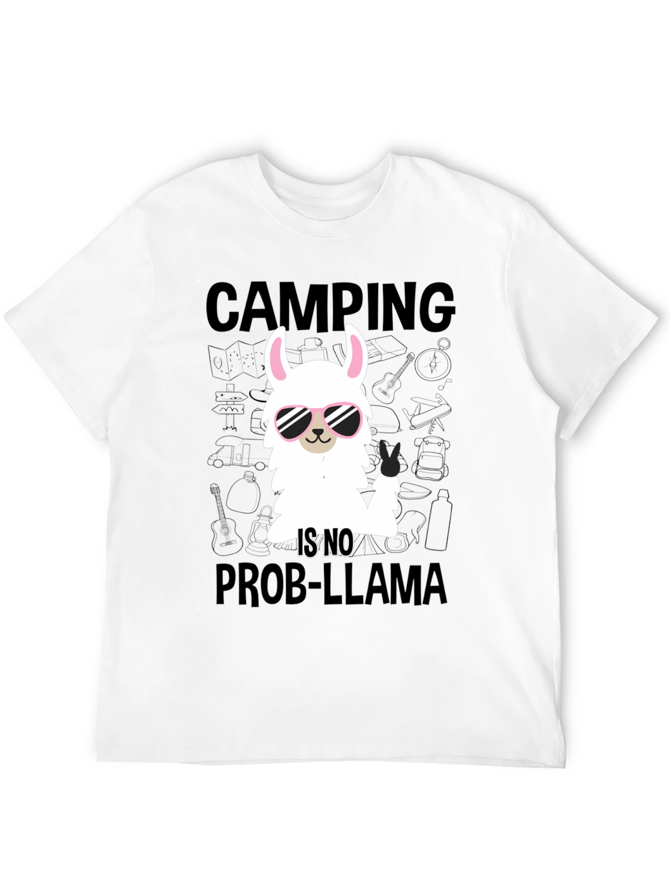 Camping Llama T-Shirt - No Prob-Llama Design