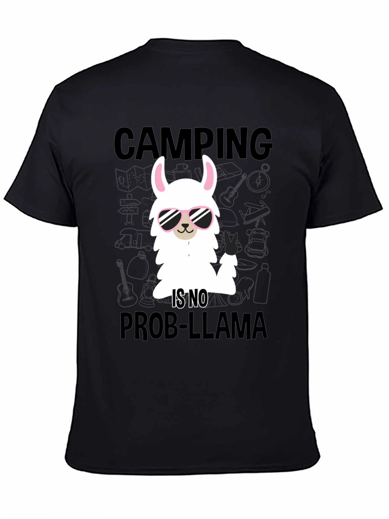 Camping Llama T-Shirt - No Prob-Llama Design