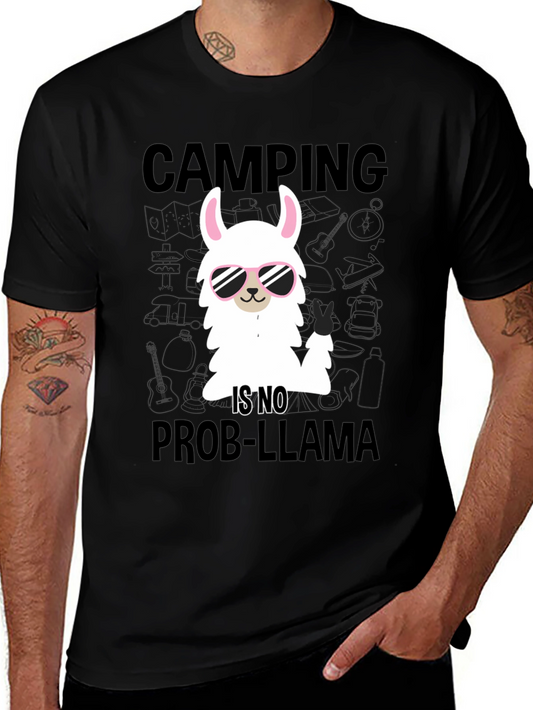 Camping Llama T-Shirt - No Prob-Llama Design
