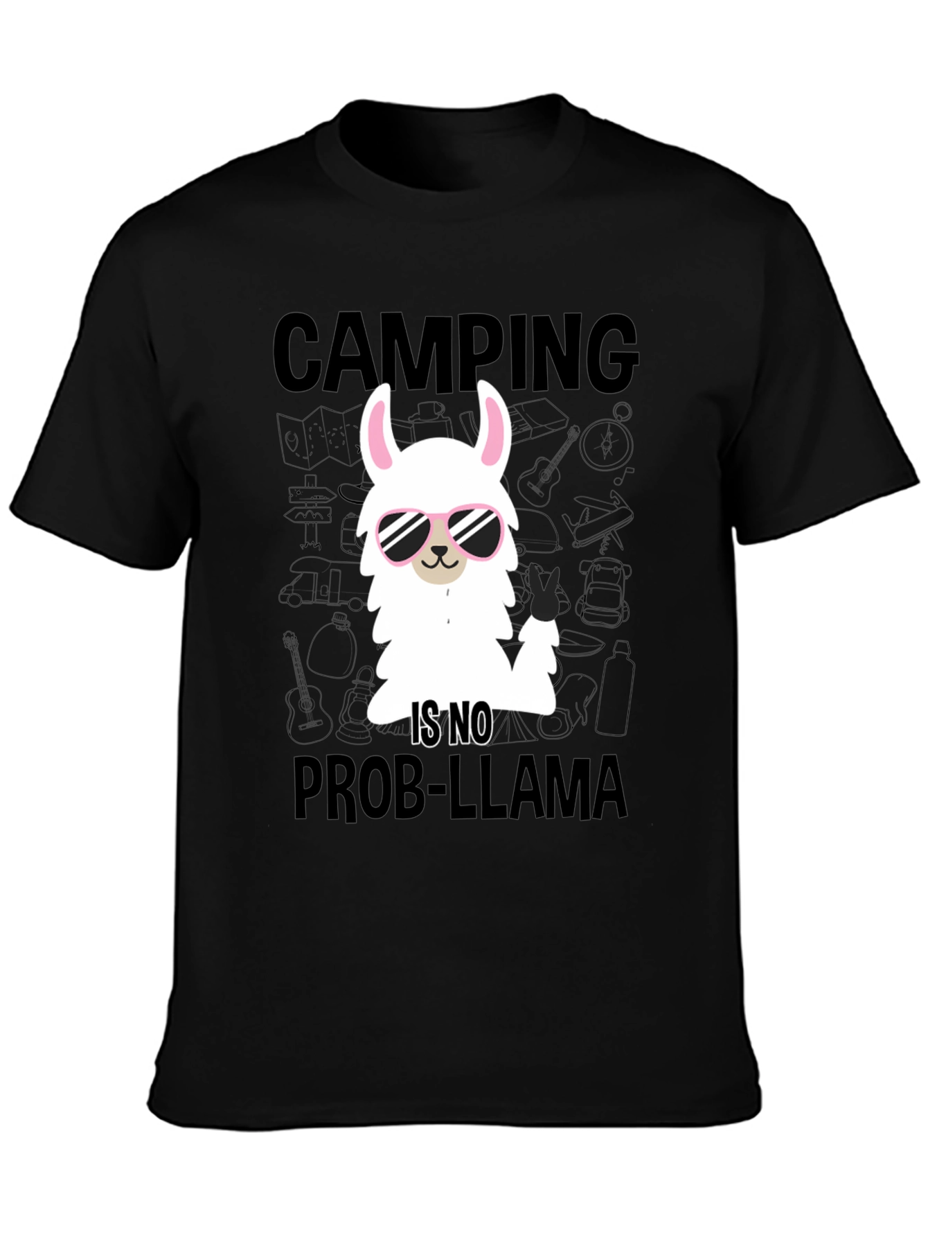 Camping Llama T-Shirt - No Prob-Llama Design