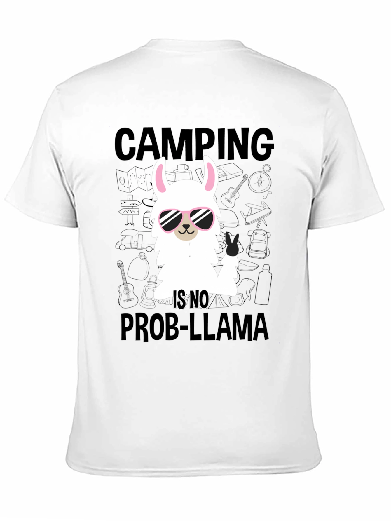 Camping Llama T-Shirt - No Prob-Llama Design