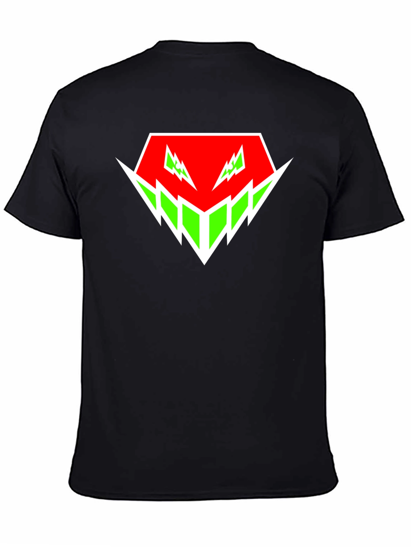 Edgy Graphic Tee - Red & Green Abstract Design