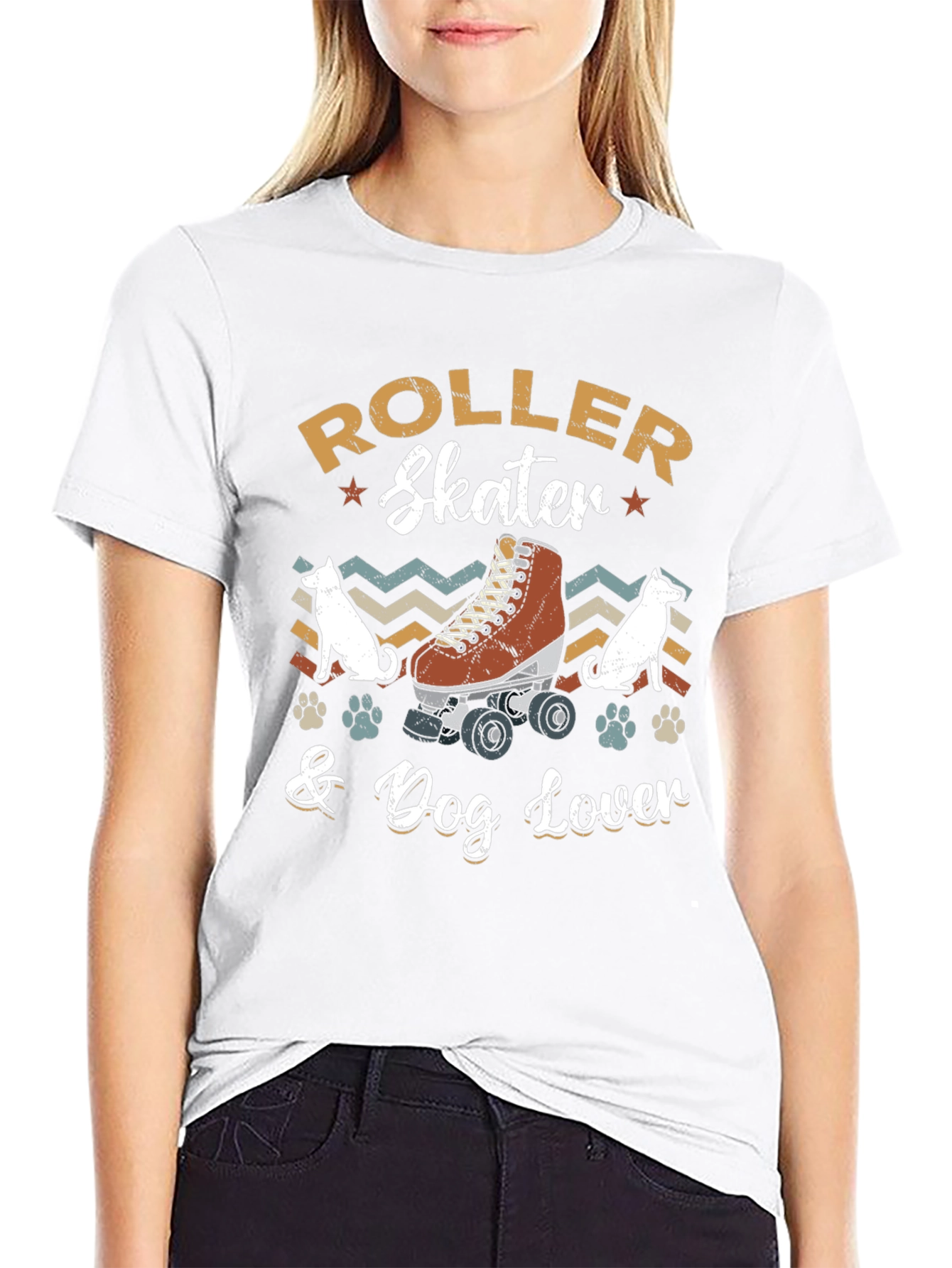Roller Skater & Dog Lover Graphic Tee