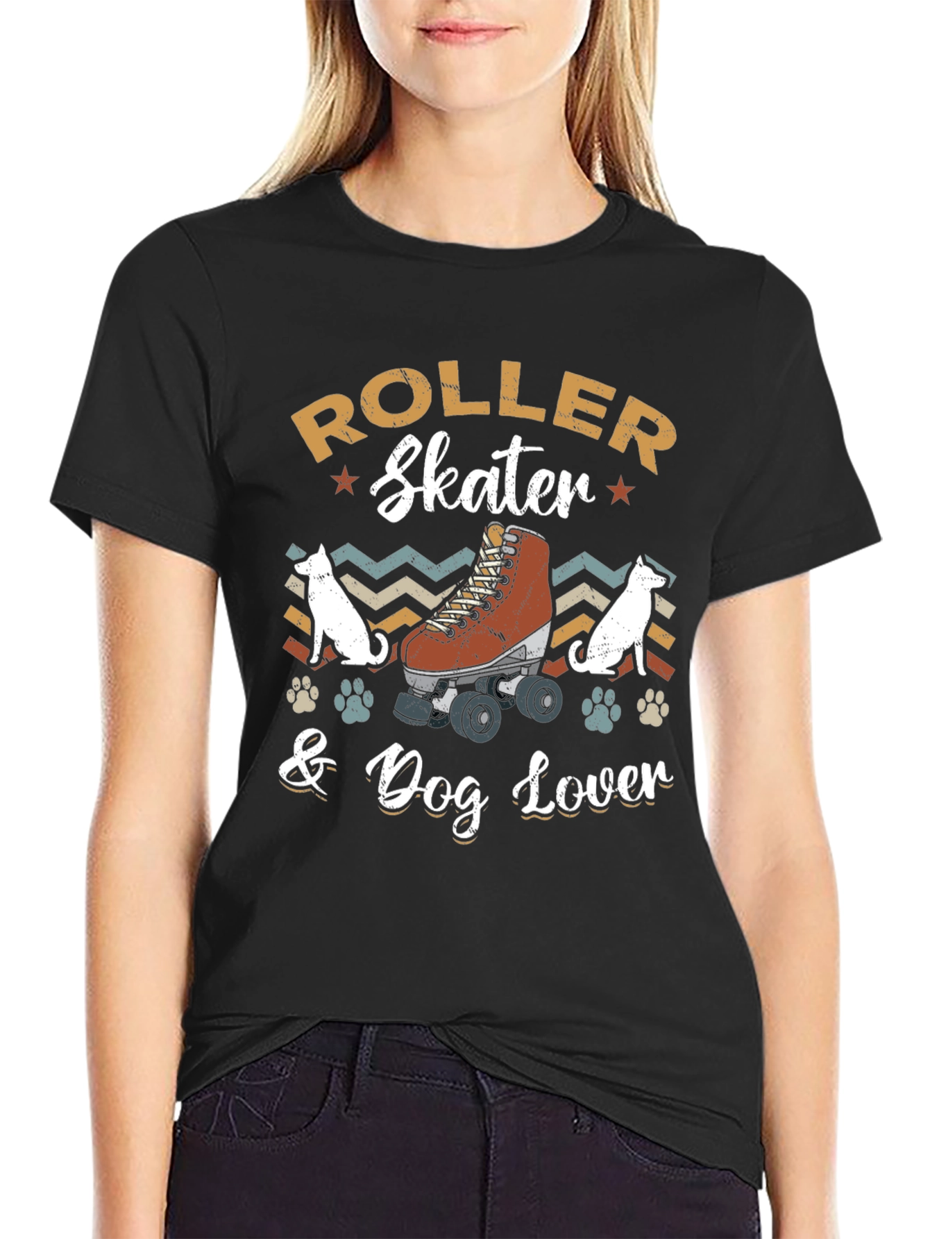 Roller Skater & Dog Lover Graphic Tee