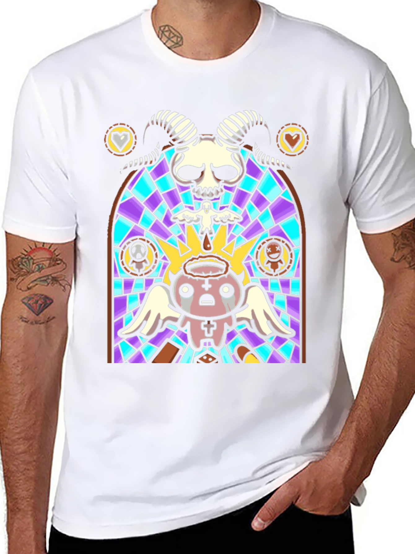 Binding of Isaac Stained Glass T-Shirt