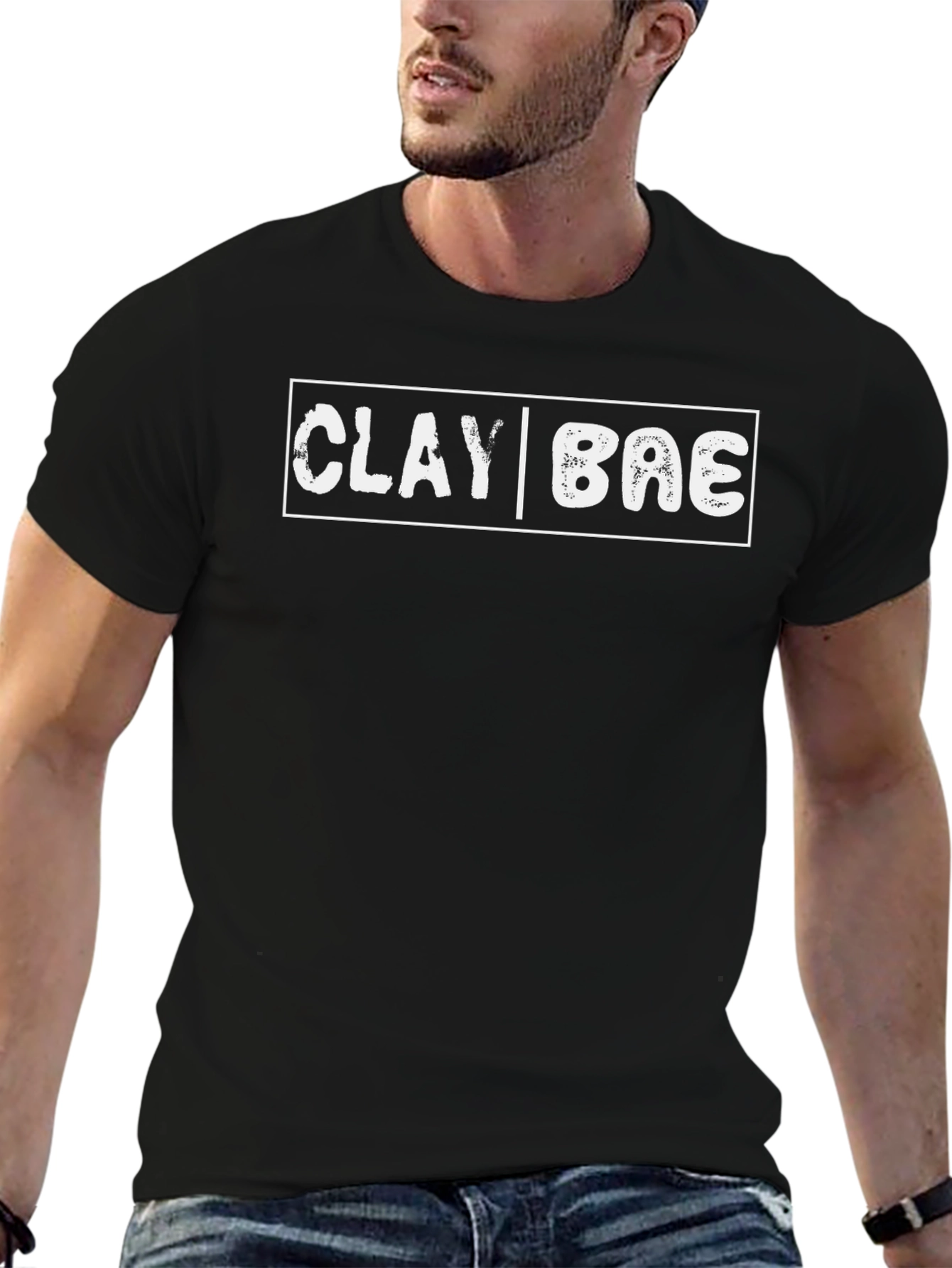 Clay Bae Graphic T-Shirt - Black Casual Tee