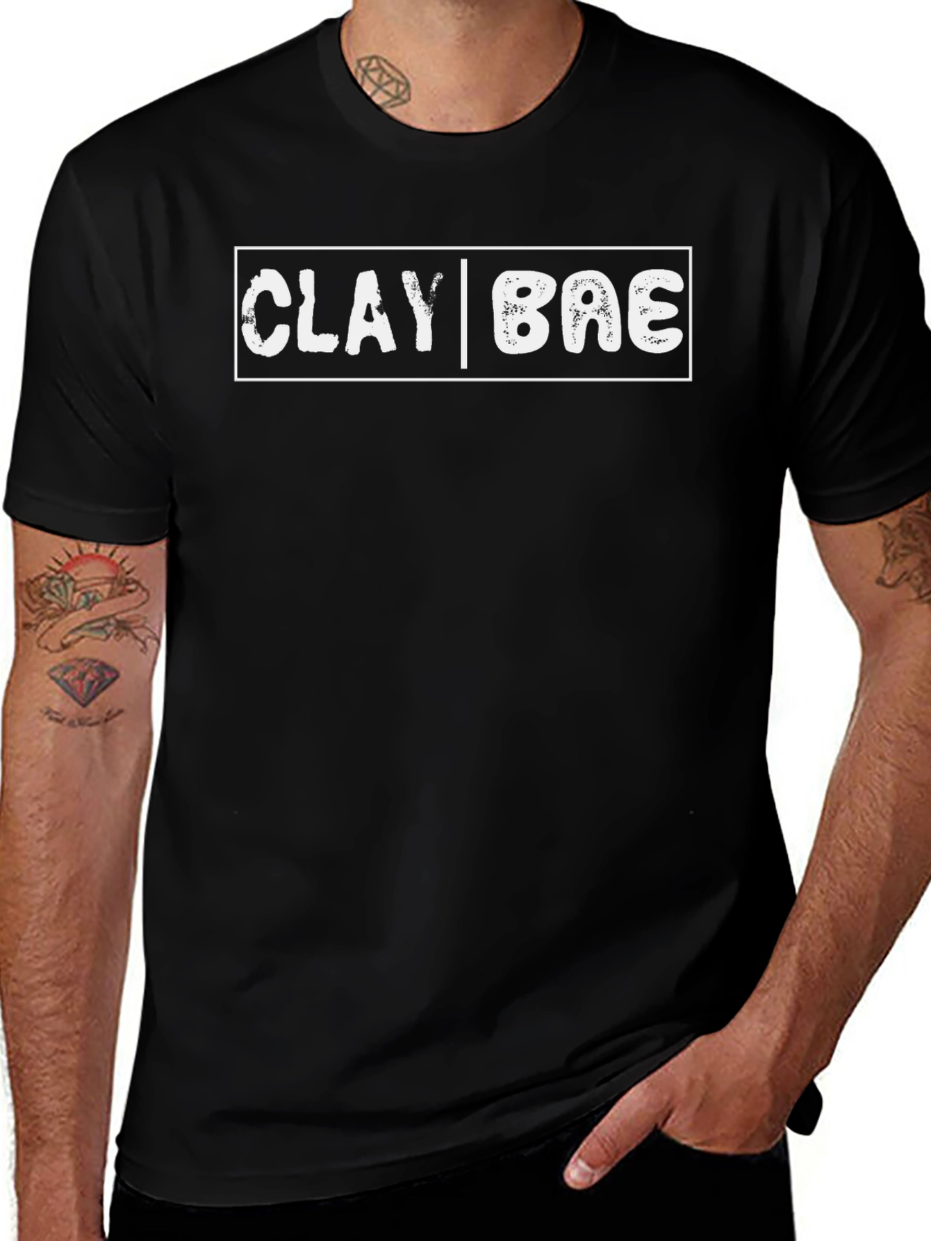 Clay Bae Graphic T-Shirt - Black Casual Tee
