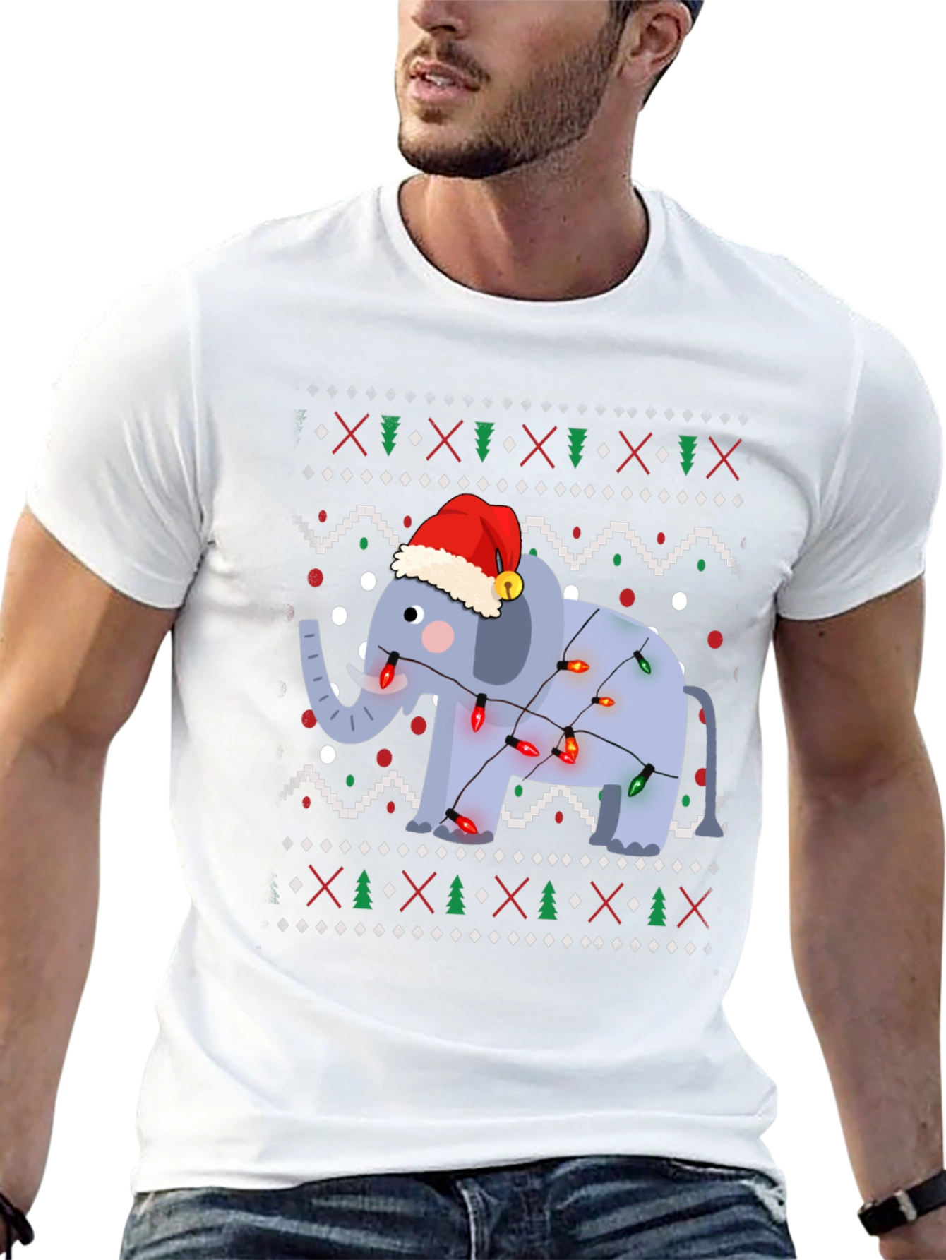 Festive Elephant Christmas T-Shirt