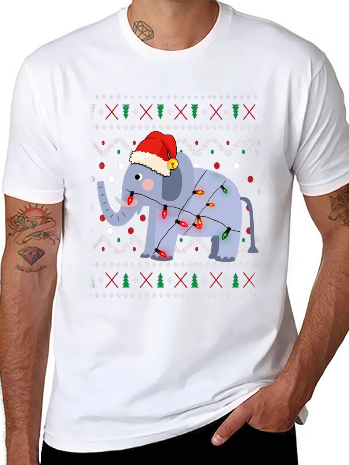 Festive Elephant Christmas T-Shirt