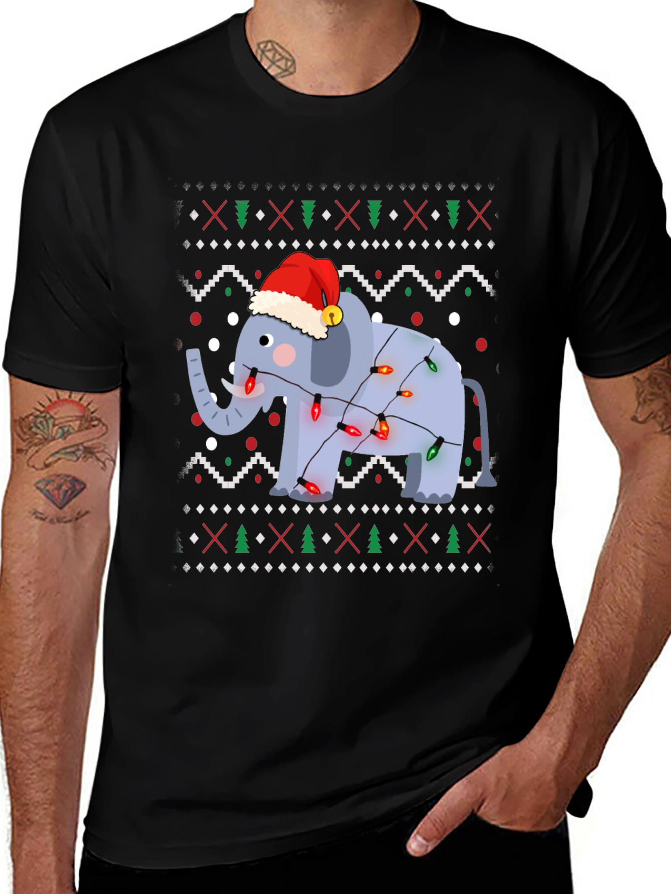 Festive Elephant Christmas T-Shirt