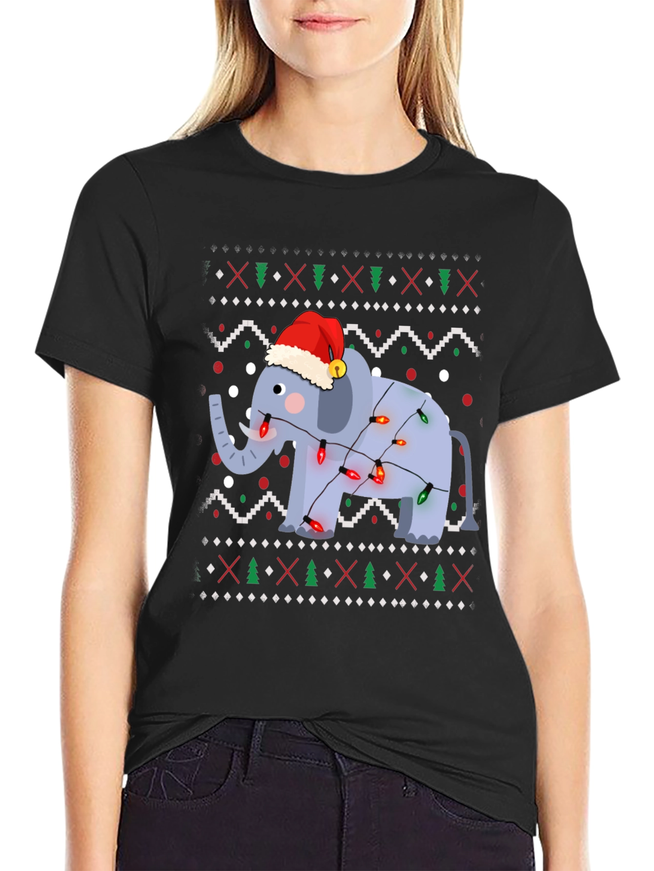 Festive Elephant Christmas T-Shirt