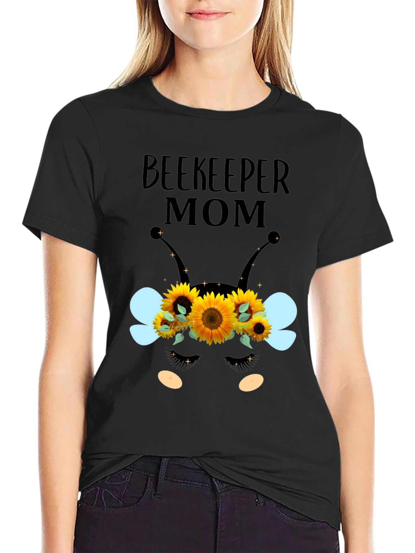 Beekeeper Mom T-Shirt - Floral Bee Design
