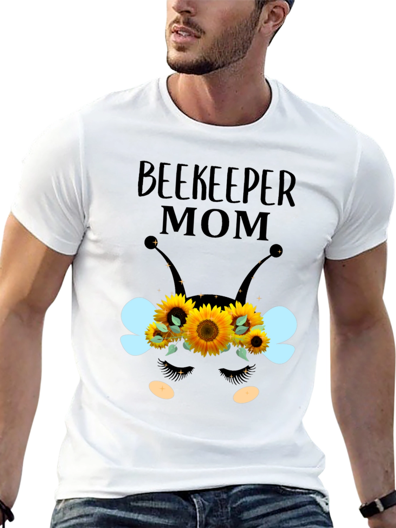 Beekeeper Mom T-Shirt - Floral Bee Design