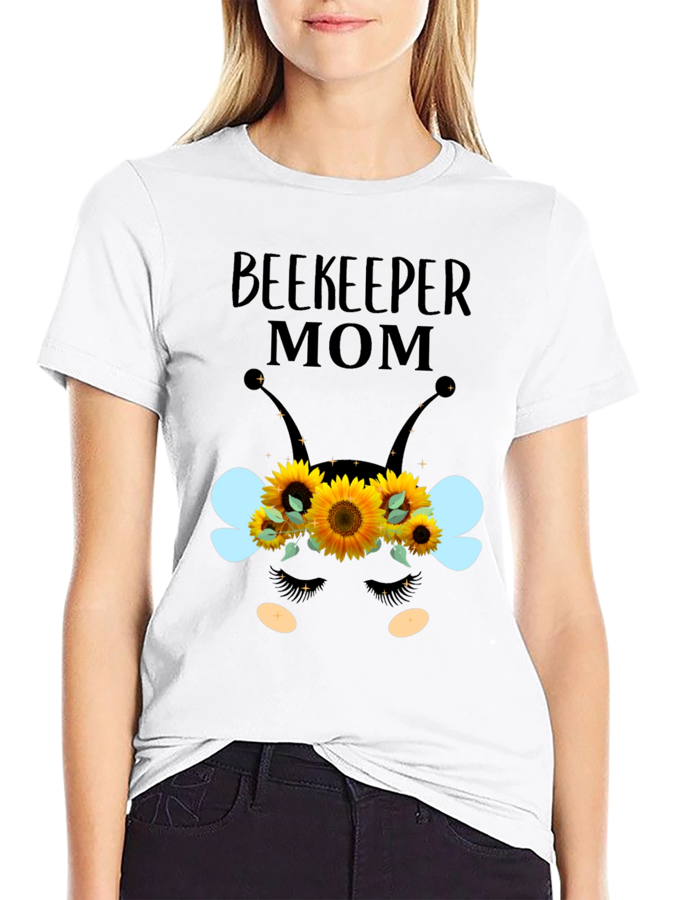 Beekeeper Mom T-Shirt - Floral Bee Design
