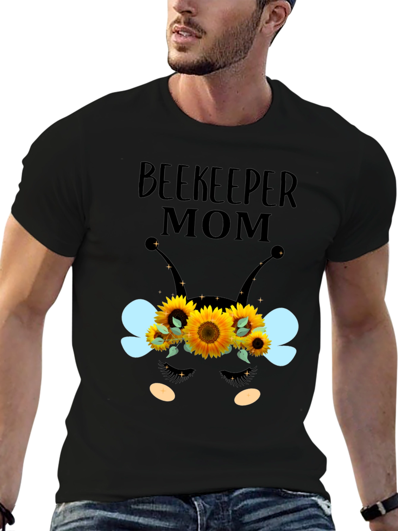 Beekeeper Mom T-Shirt - Floral Bee Design