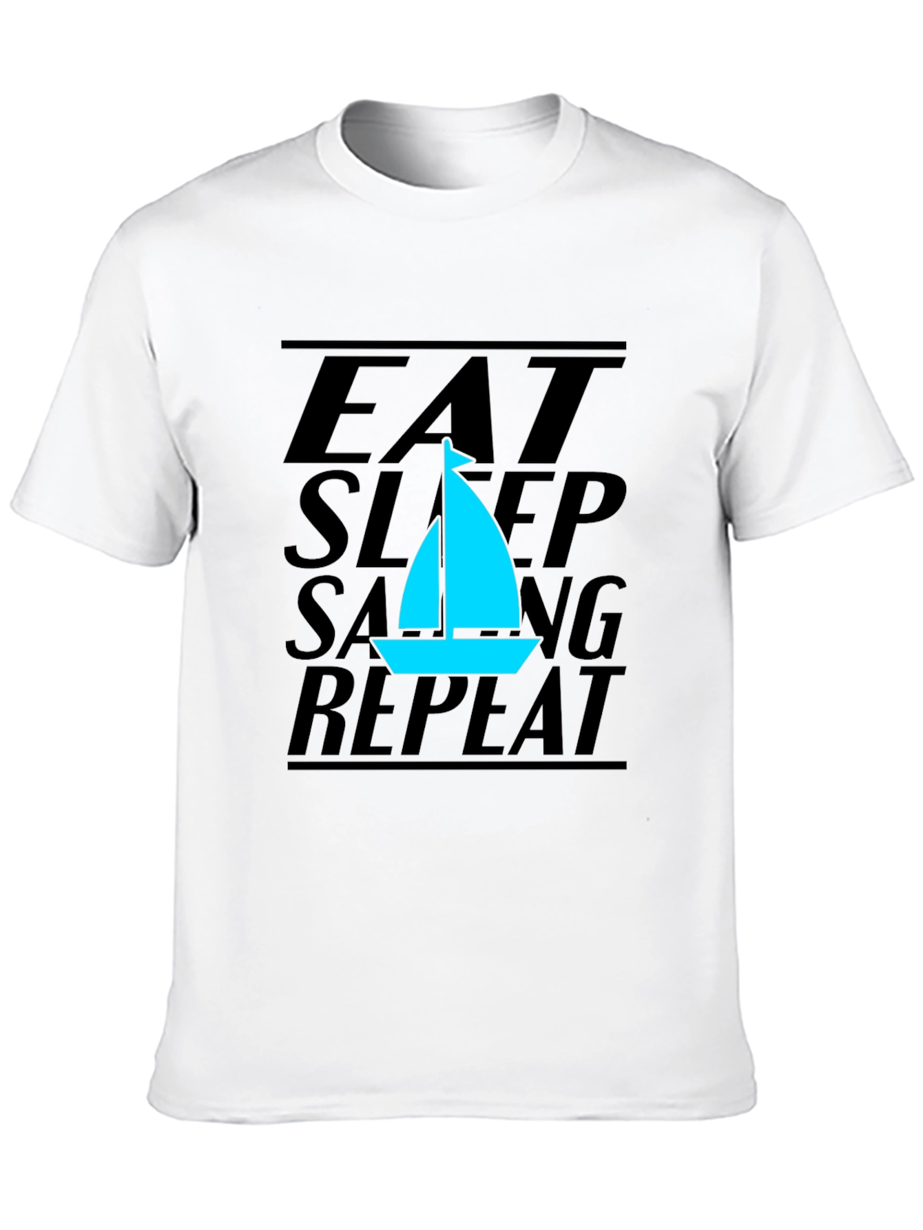 Eat Sleep Sailing Repeat Black T-Shirt