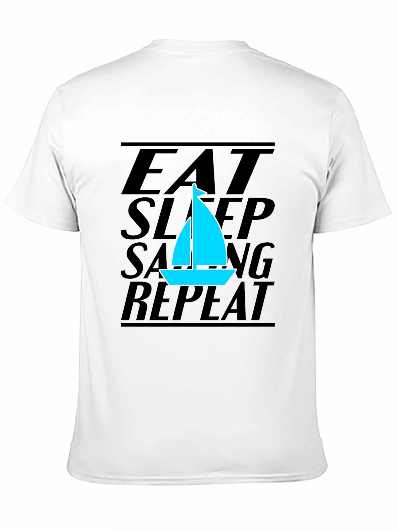 Eat Sleep Sailing Repeat Black T-Shirt