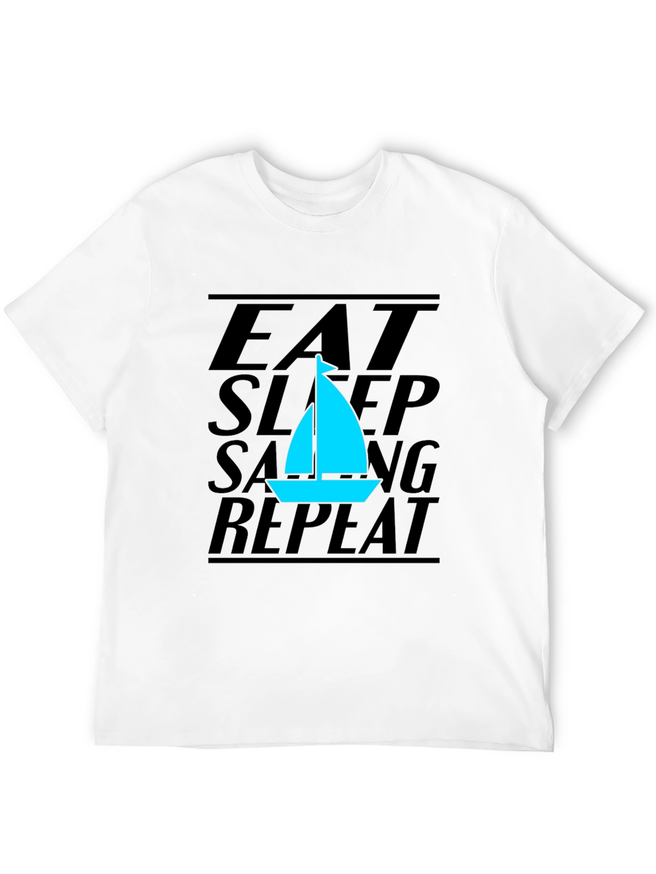 Eat Sleep Sailing Repeat Black T-Shirt