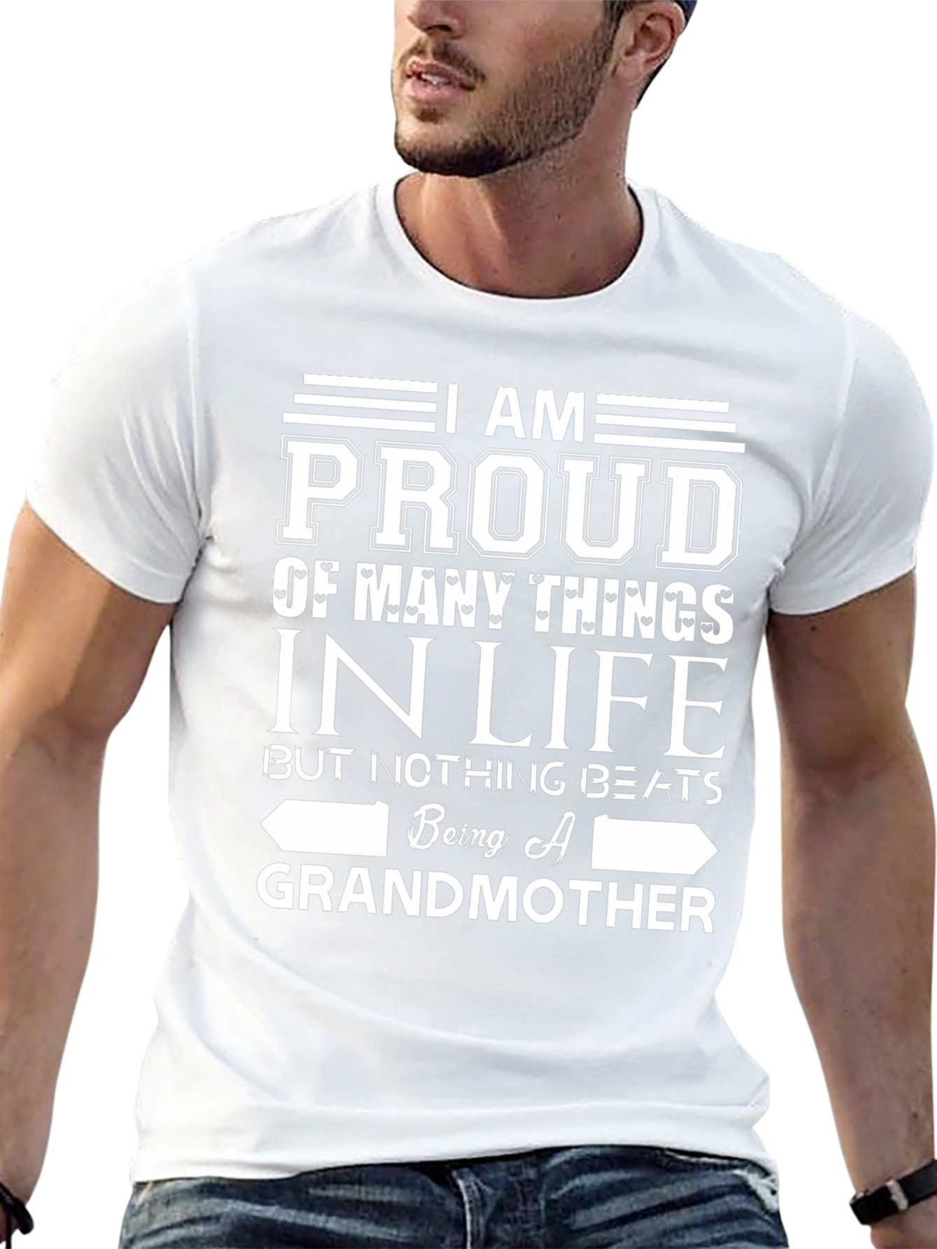 Proud Grandmother Graphic T-Shirt - Black Cotton Tee