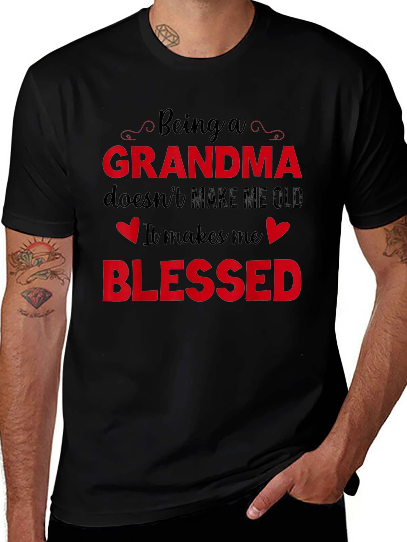Blessed Grandma T-Shirt - Black Graphic Tee