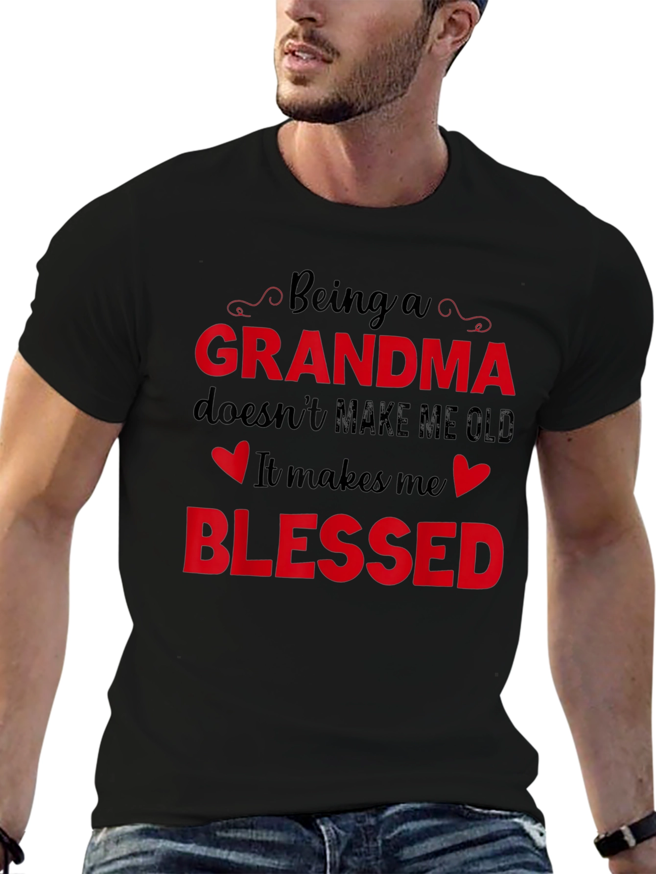Blessed Grandma T-Shirt - Black Graphic Tee