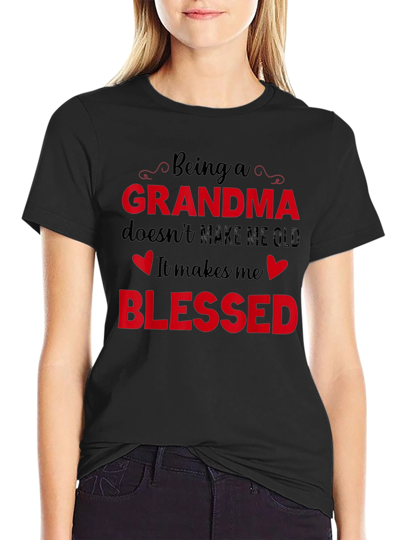 Blessed Grandma T-Shirt - Black Graphic Tee