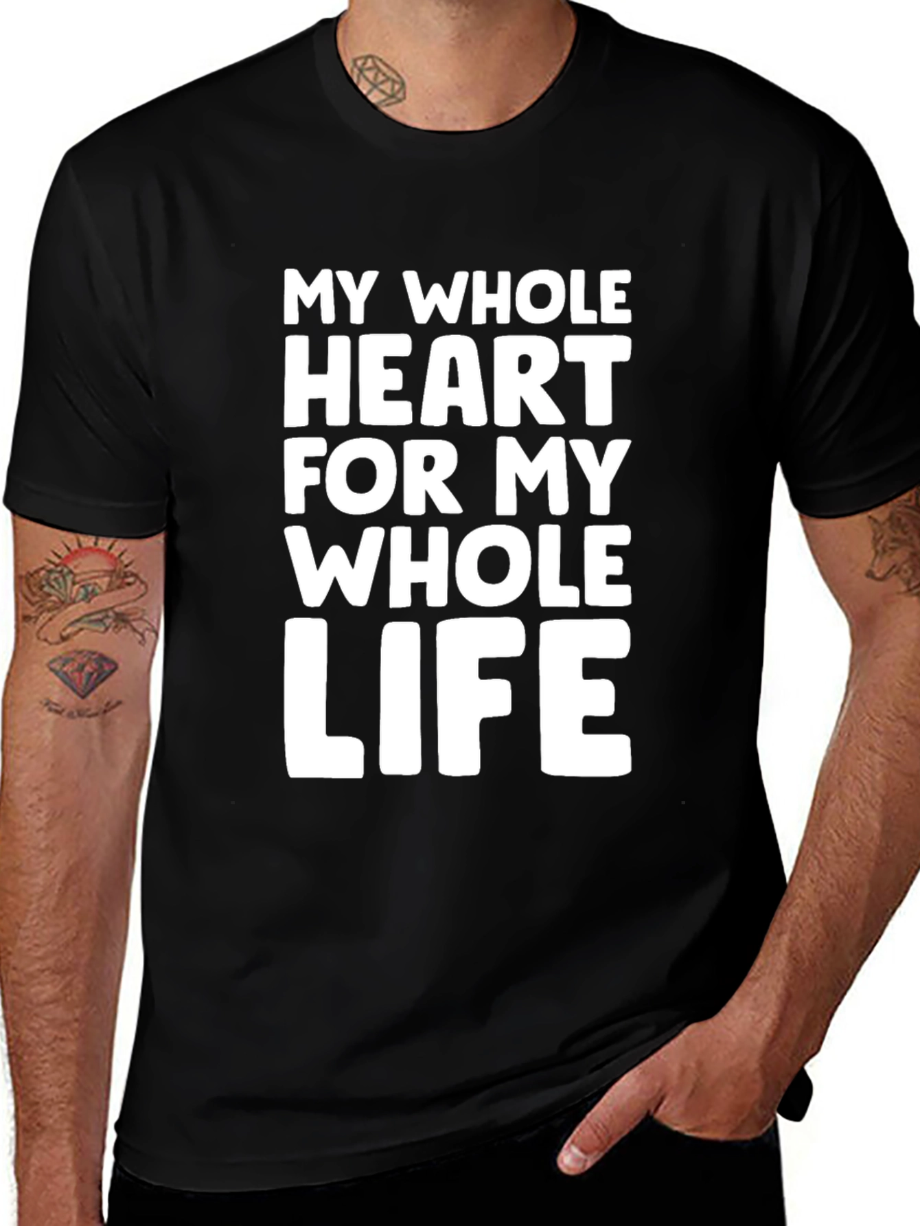 My Whole Heart T-Shirt - Black Cotton