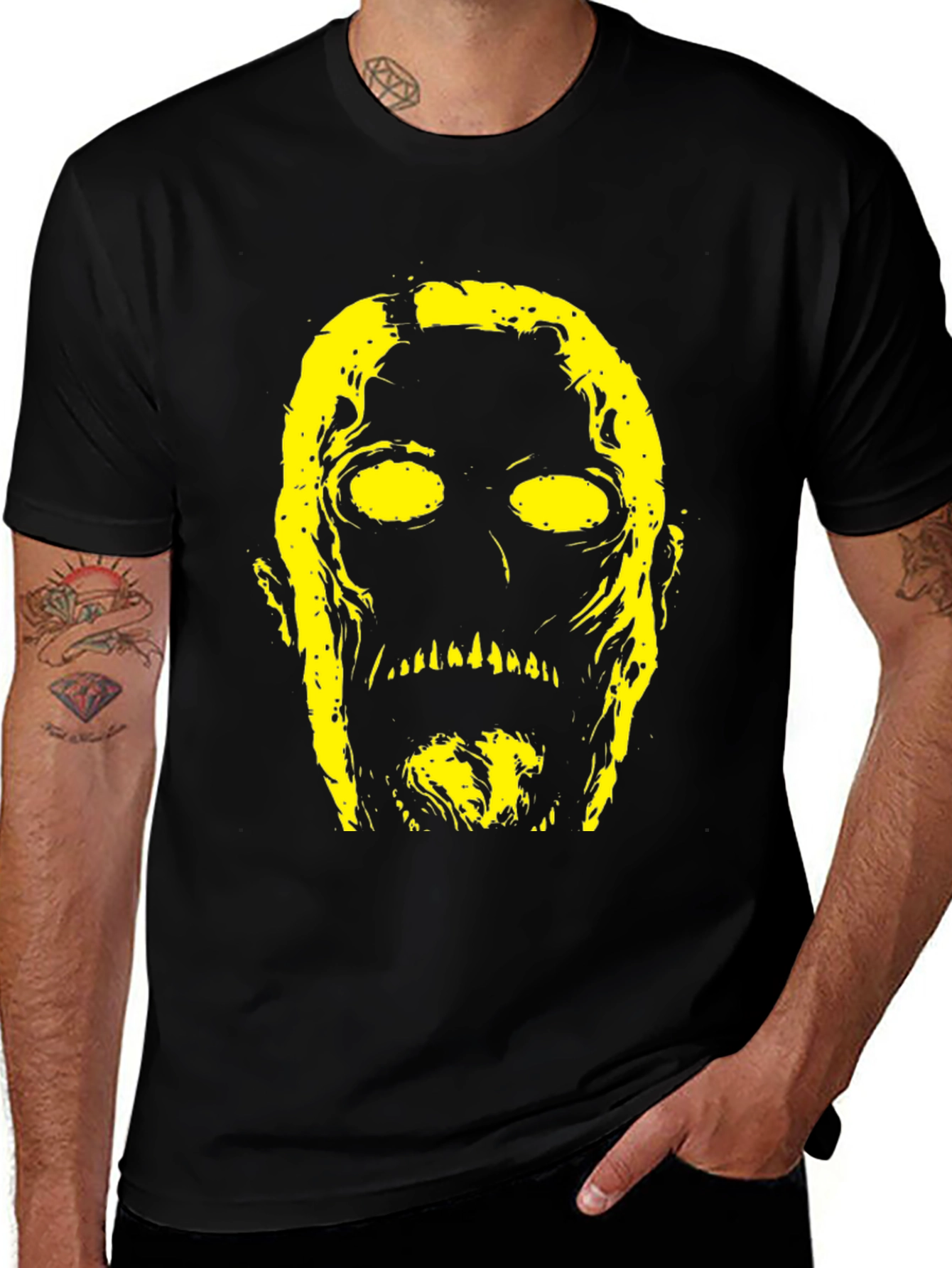 Creepy Graphic Print Black T-Shirt