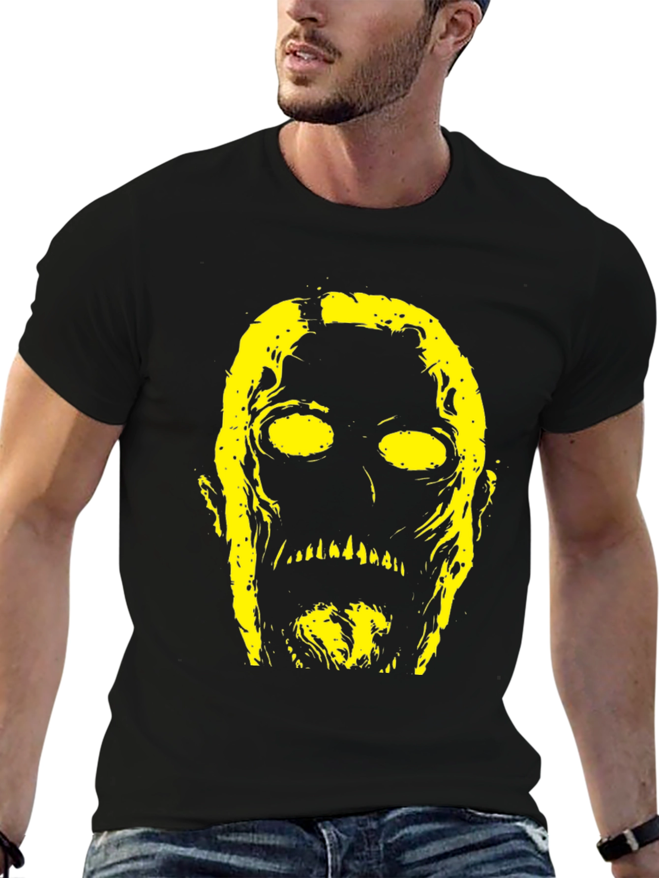Creepy Graphic Print Black T-Shirt
