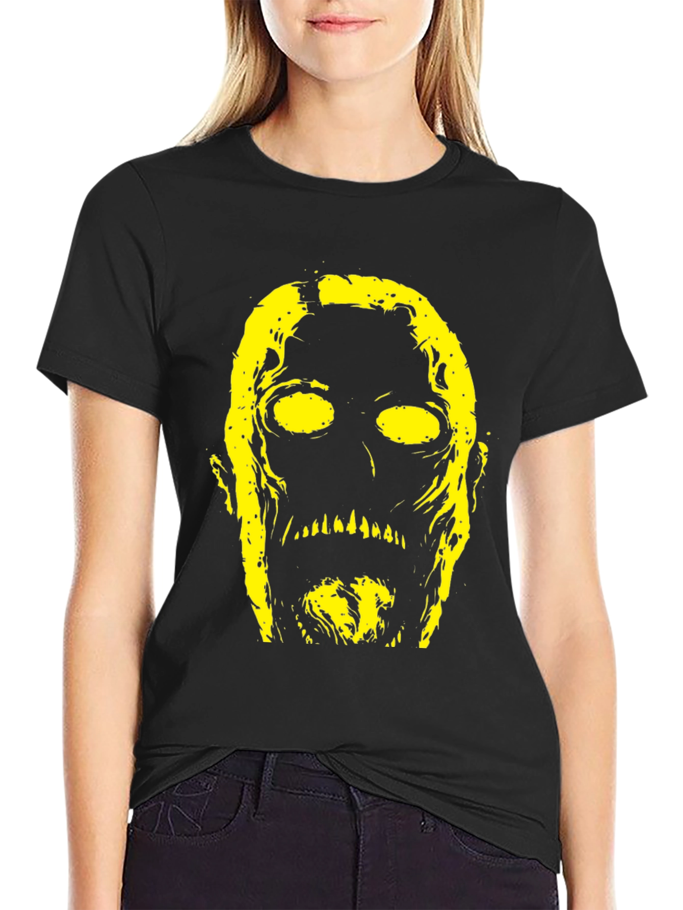 Creepy Graphic Print Black T-Shirt